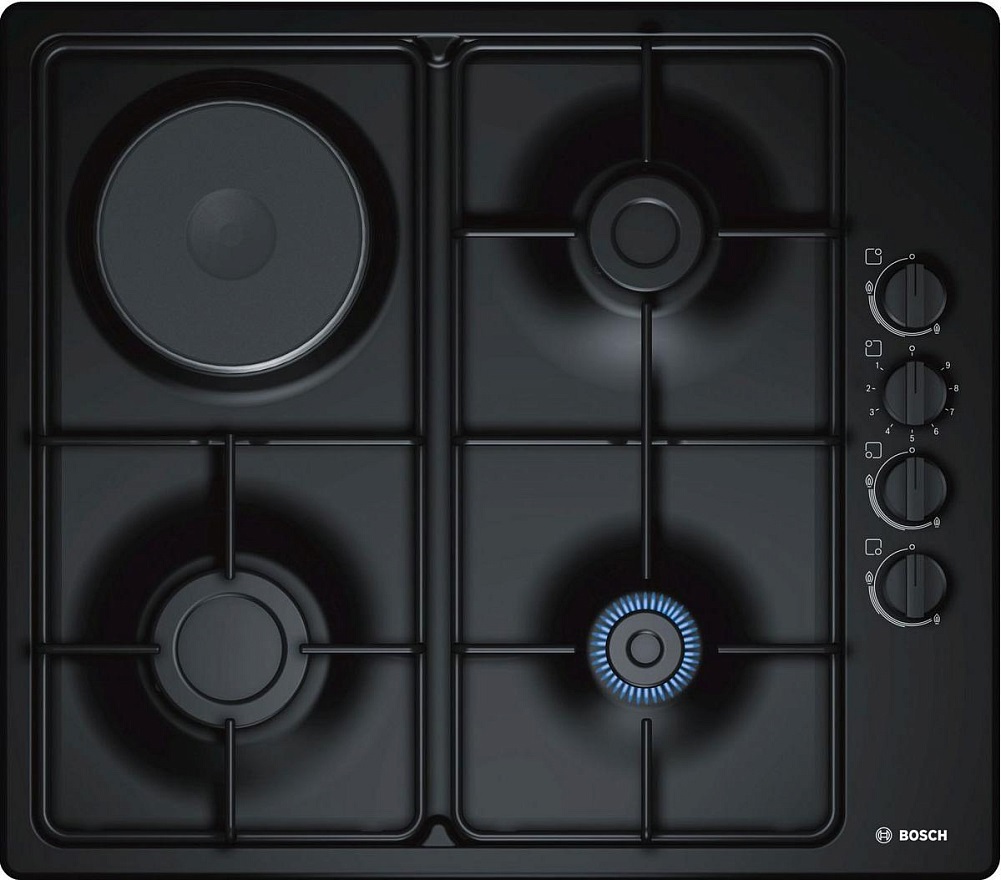 Изображение товара Комбинированная варочная панель BOSCH PBY6C6B62O 4 конфорки цвет черный