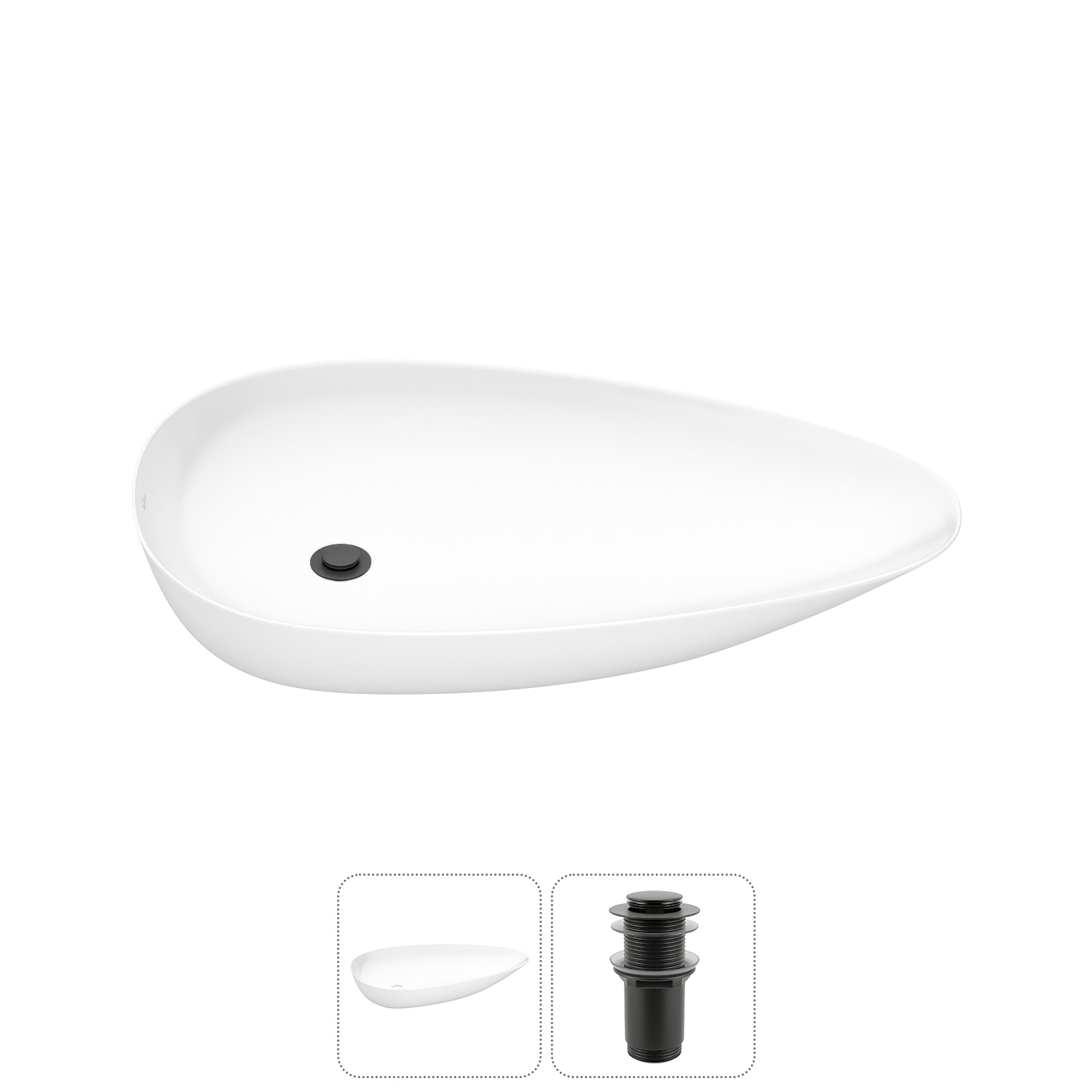 Изображение товара Раковина Wellsee faze moment 20212158R 76см цвет раковина 2 в 1: д/к