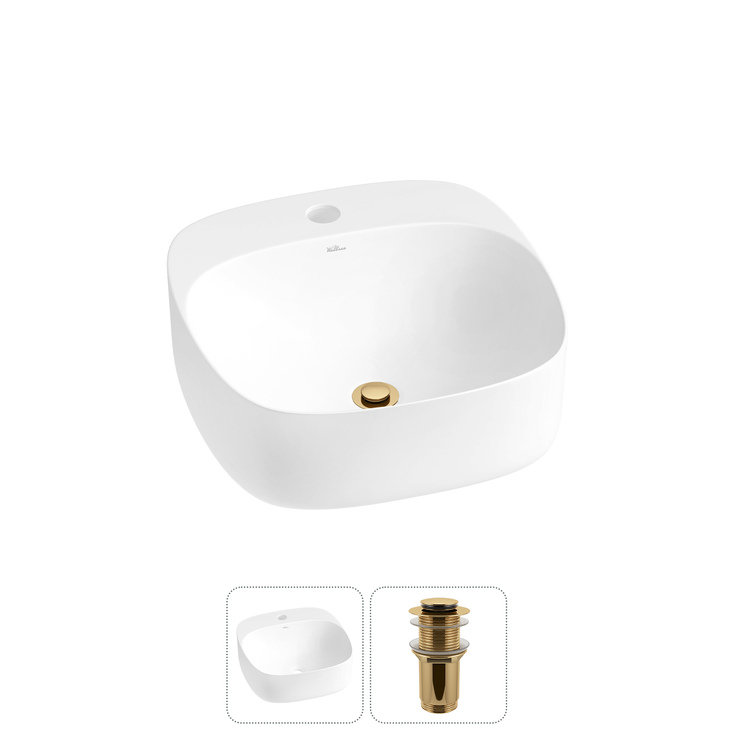 Изображение товара Раковина Wellsee ideal 20214113R 42см матовая белая с отверстием под смеситель