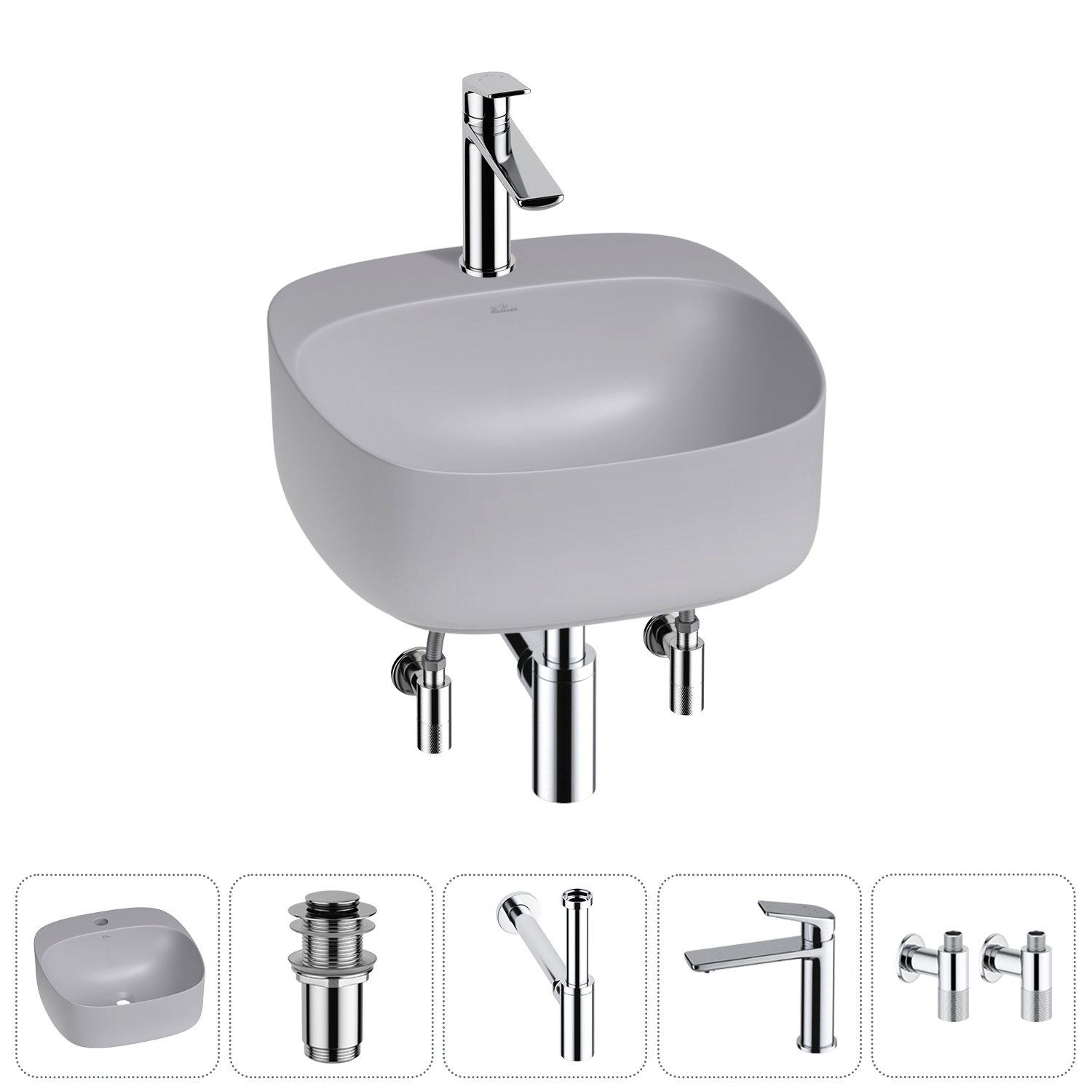 Изображение товара Раковина Wellsee ideal 42см 5 в 1 комплект материал RefCeram® Польша