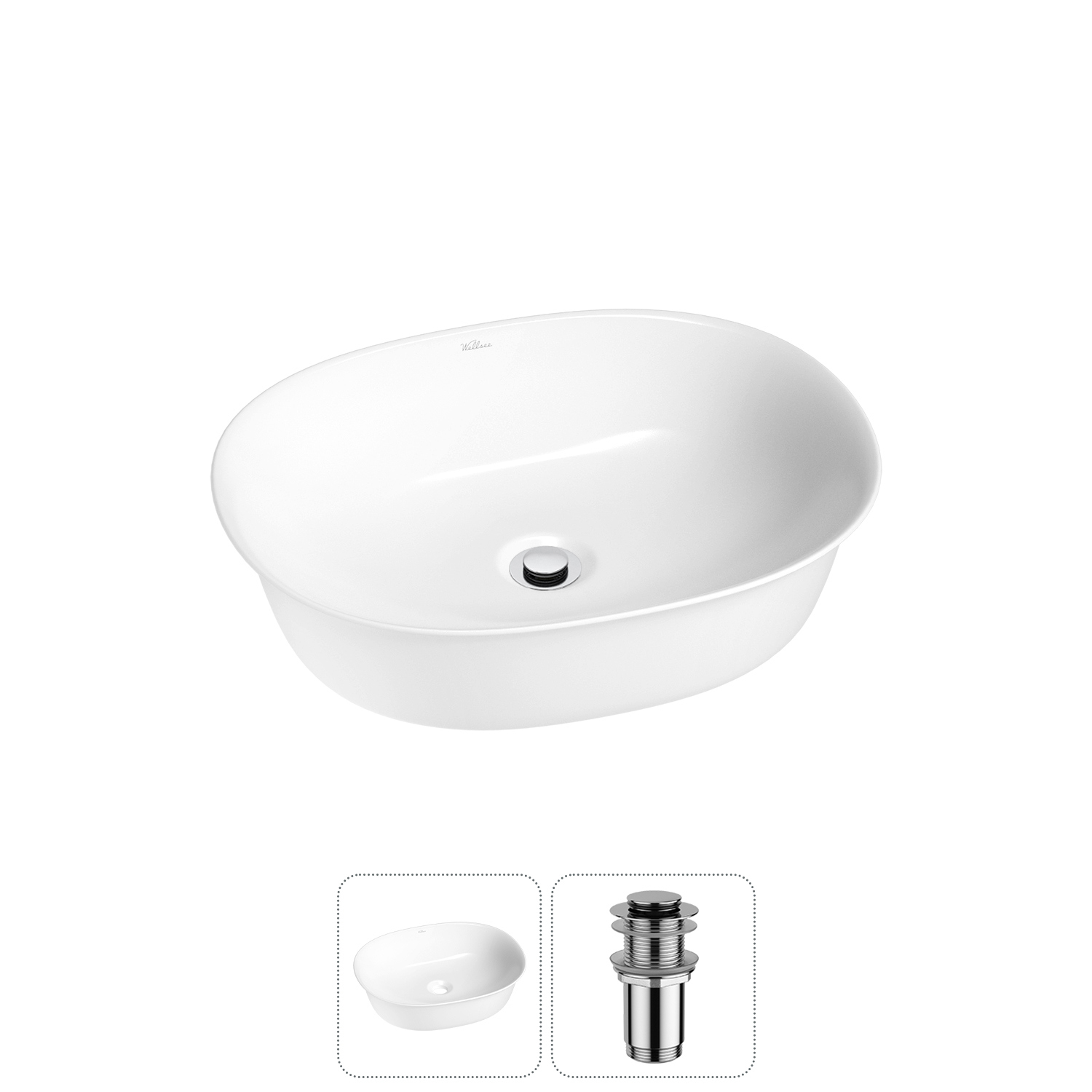 Изображение товара Раковина Wellsee Brillant iCon 20214615R 50 см, глянцевый белый