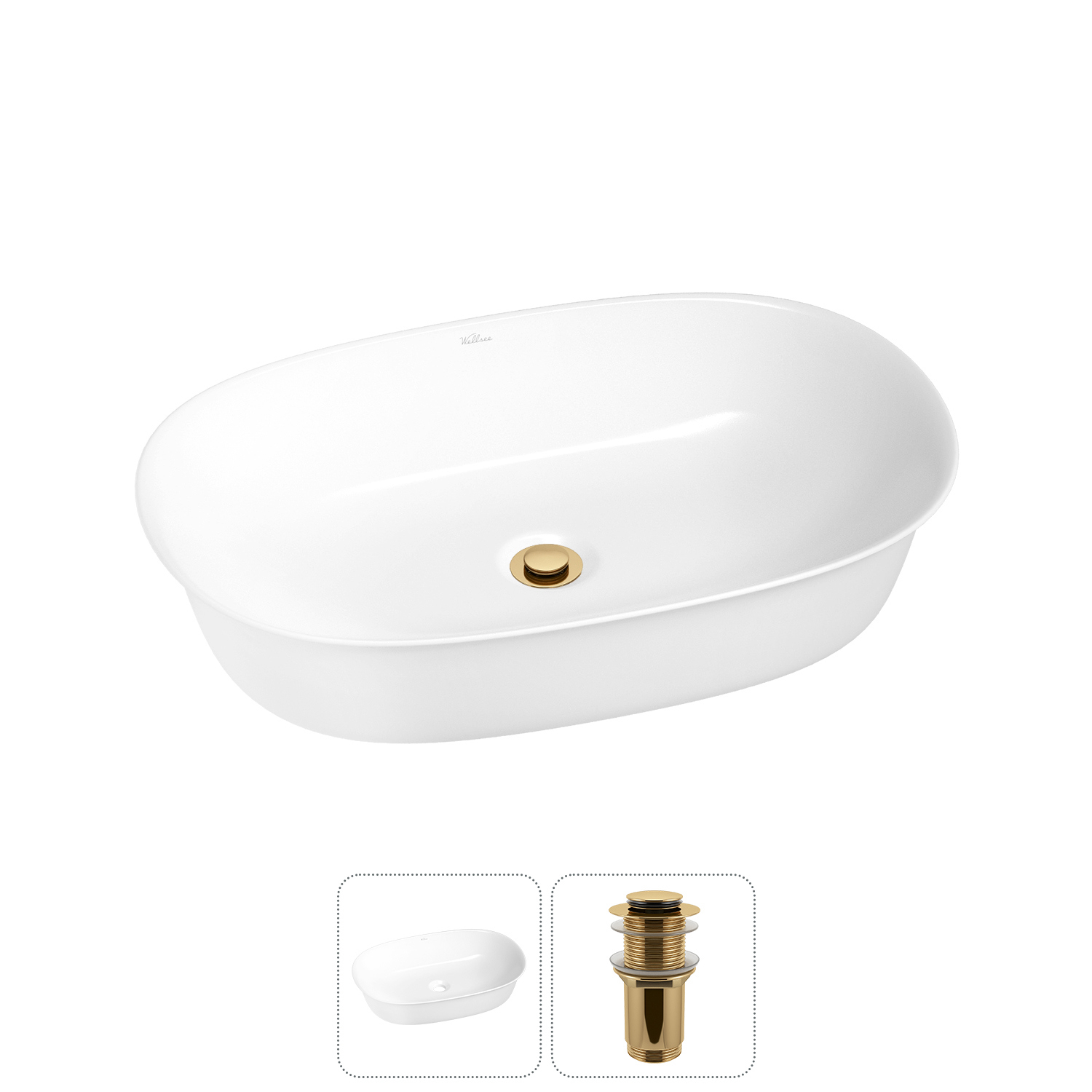 Изображение товара Раковина Wellsee brillant icon 20214645R 60см цвет раковина 2 в 1: д/к