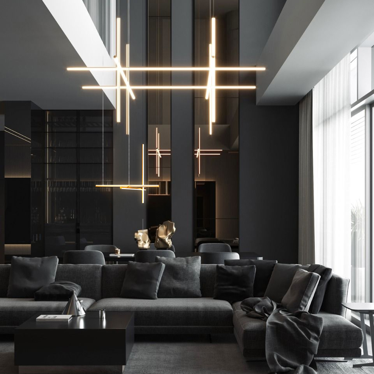 Изображение товара Светильник подвесной светодиодный Loft It Coordinates 10393-a 13 м² теплый белый (желтый) свет цвет белый/матовое золото