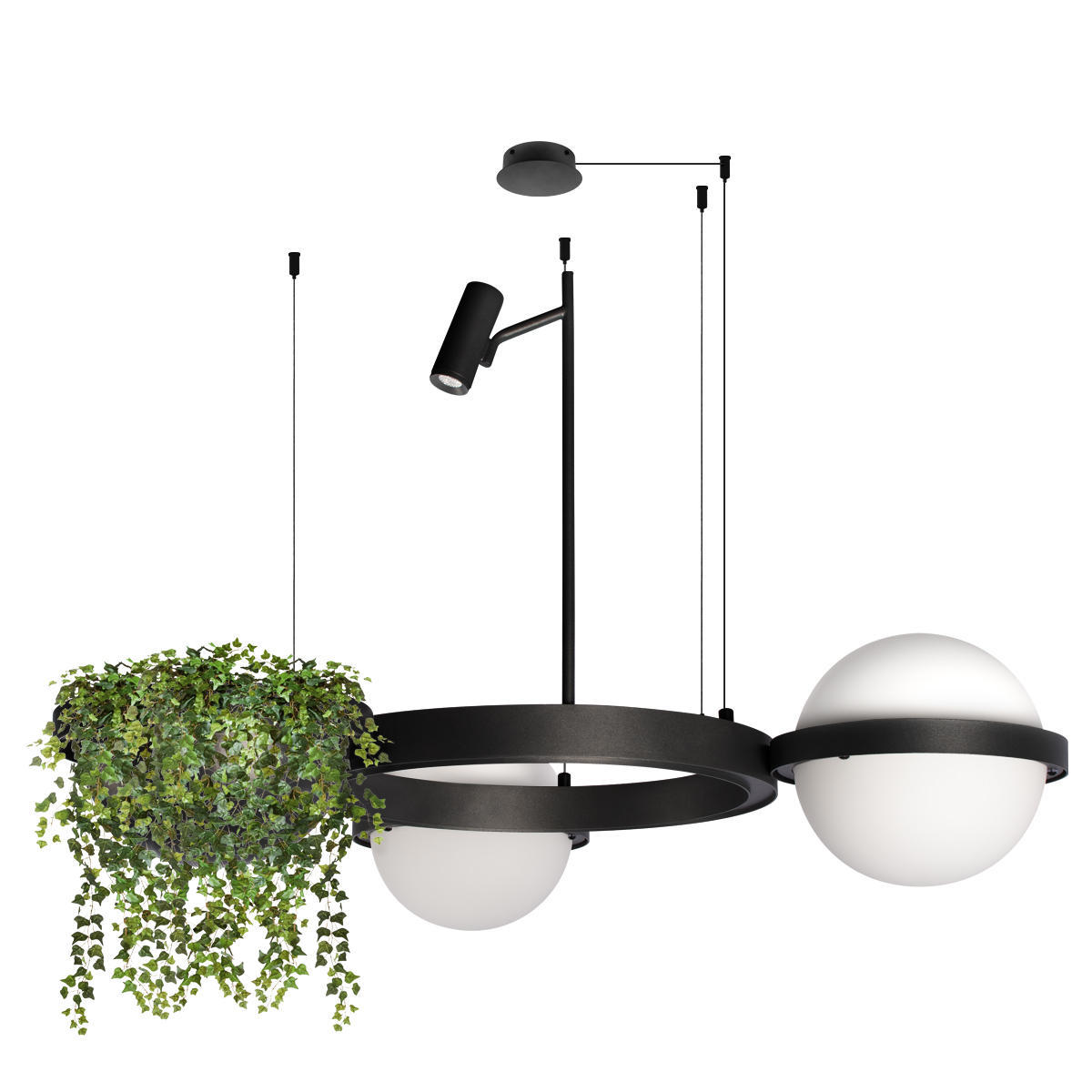 Изображение товара Светильник подвесной светодиодный Loft It Jardin 10121-2 12 м² теплый белый (желтый) свет цвет белый/черный