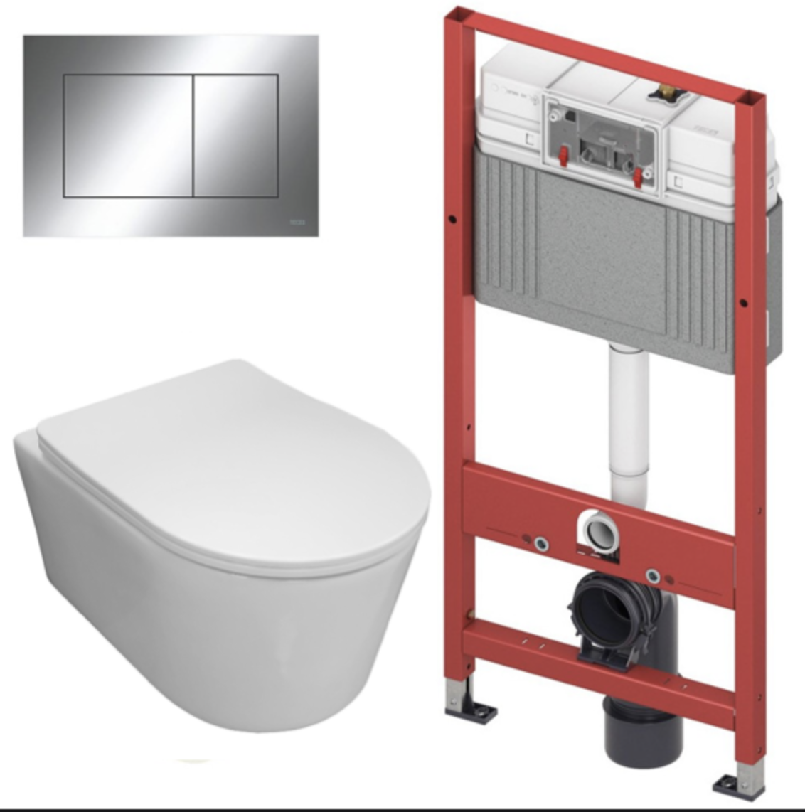 Изображение товара Комплект инсталляция с унитазом Bloomix МА-196221 белый безободковый торнадо для ванной