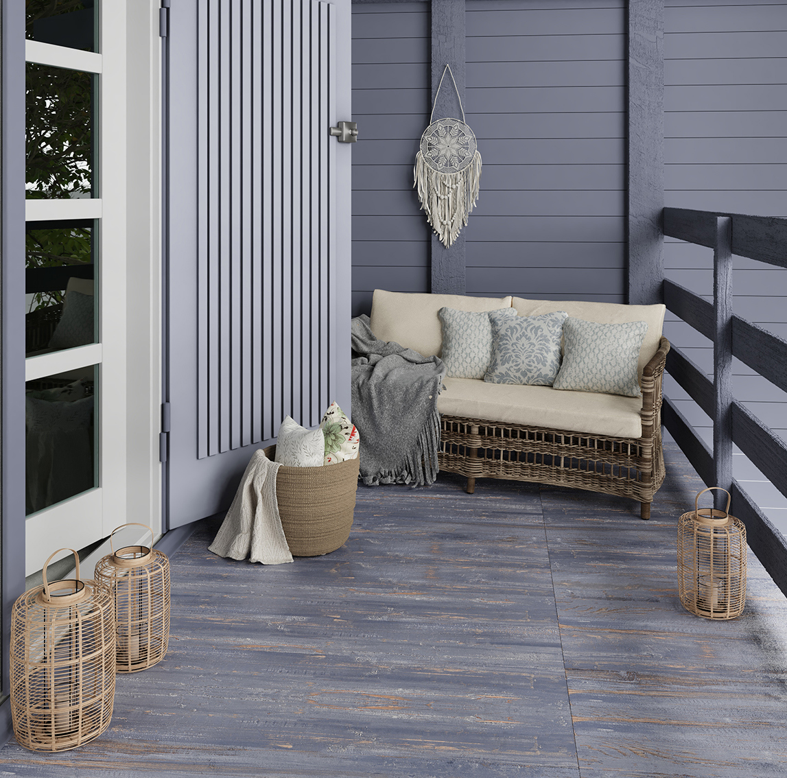 Изображение товара Керамогранит Starowood Provance Blue Carving 20x120 см голубой для пола и стен