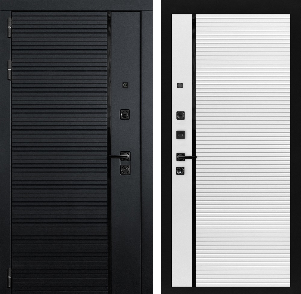 Изображение товара Входная дверь Лабиринт Пиано П22 левый 205x88см цвет черный кварц/белый софт