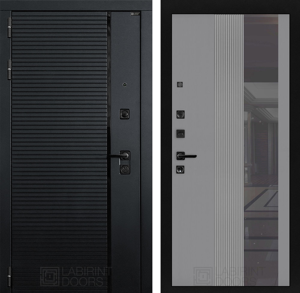 Изображение товара Дверь Пиано ДВЕРИ ЛАБИРИНТ — черный кварц, 205x96 см, 4 класс взломостойкости