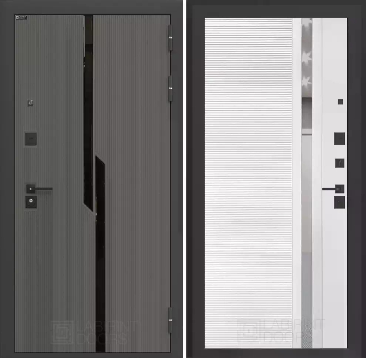 Изображение товара Входная дверь Лабиринт Карбон П31: базальтовая тепло- и шумоизоляция, 2 замка KALE, лофт графит