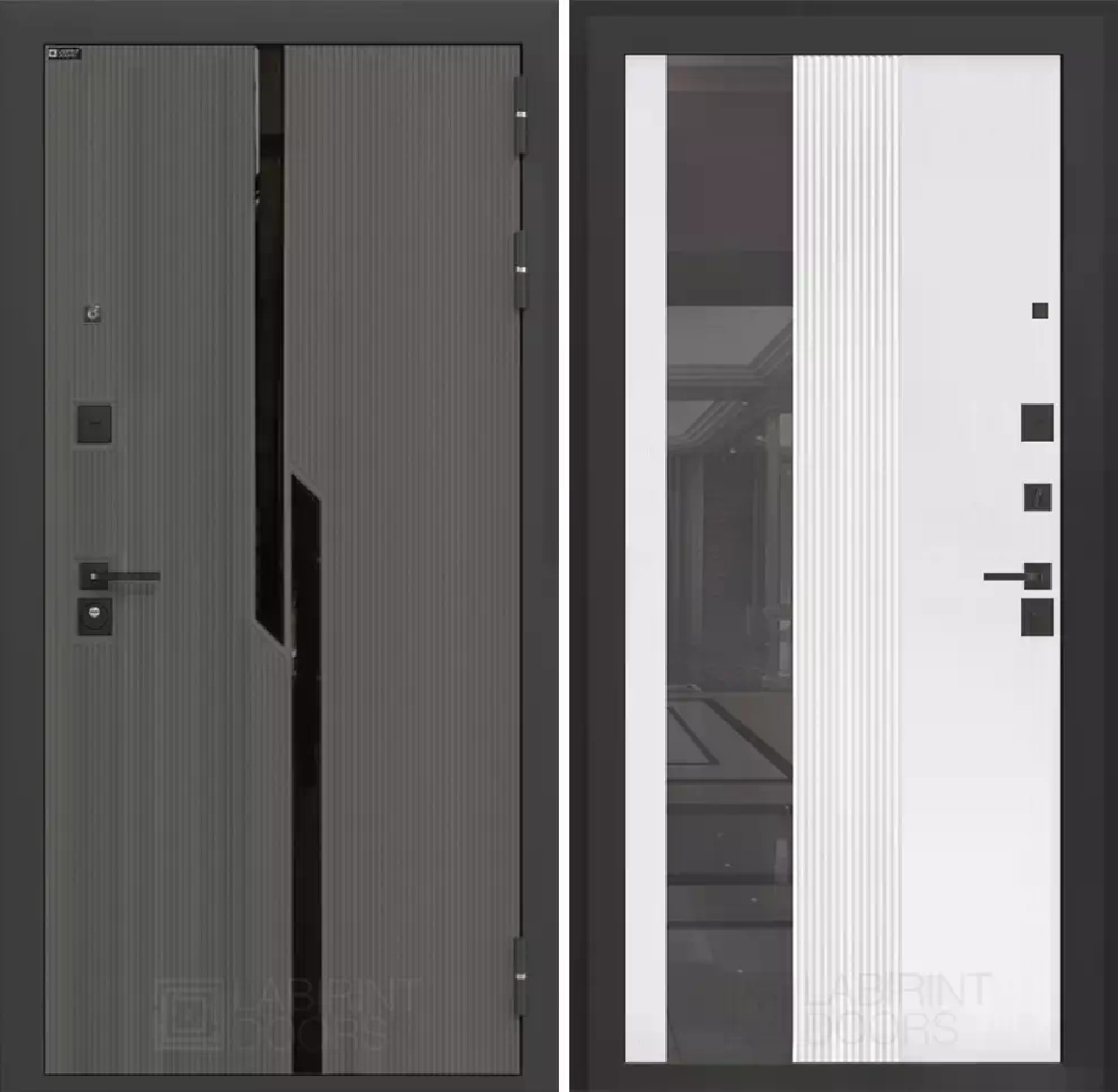 Изображение товара Входная дверь Лабиринт Карбон П32 205x88см с металлом 1.5мм