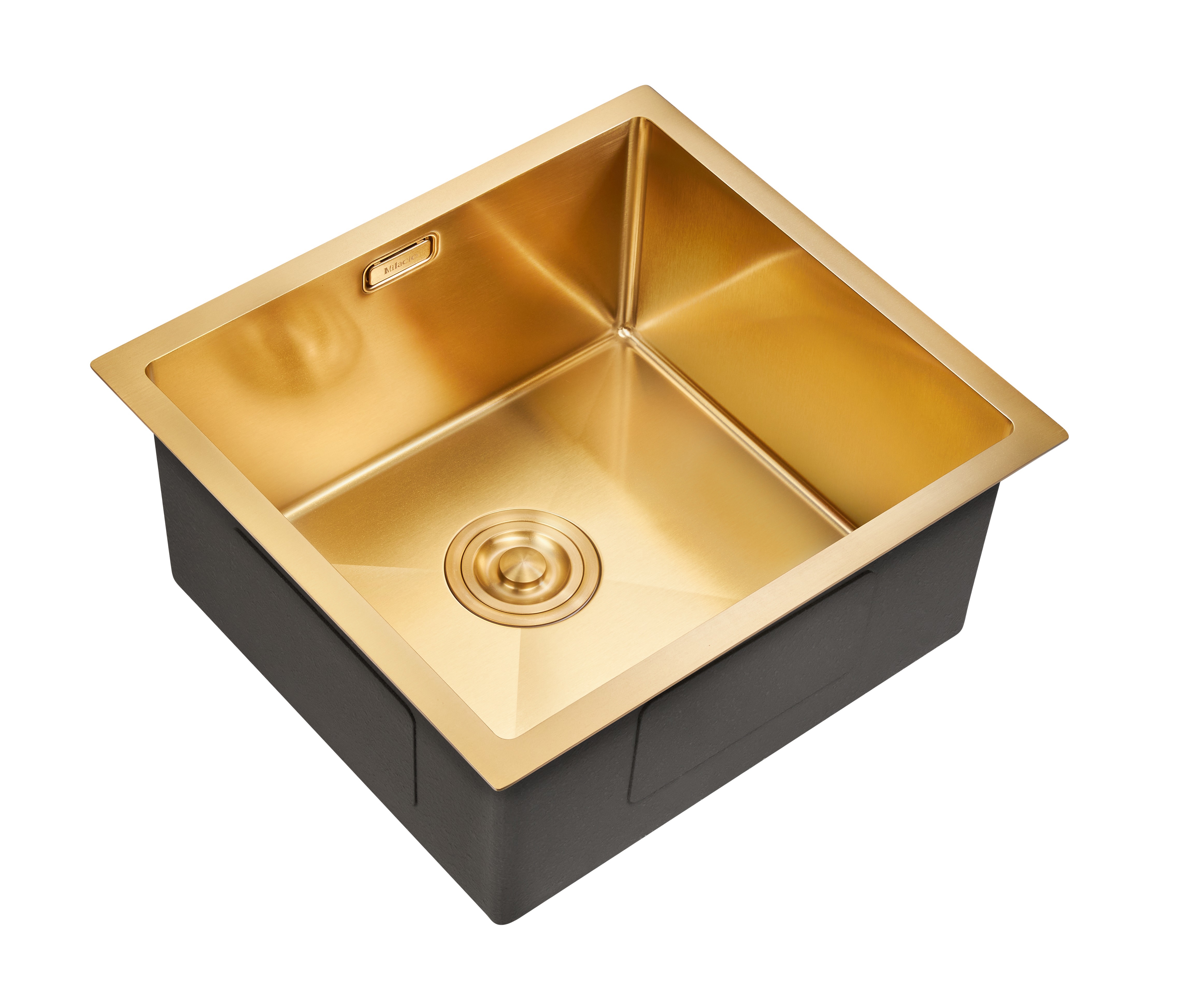 Изображение товара Врезная кухонная мойка Milacio MC.77448 48x48 см золотой цвет нержавеющая сталь