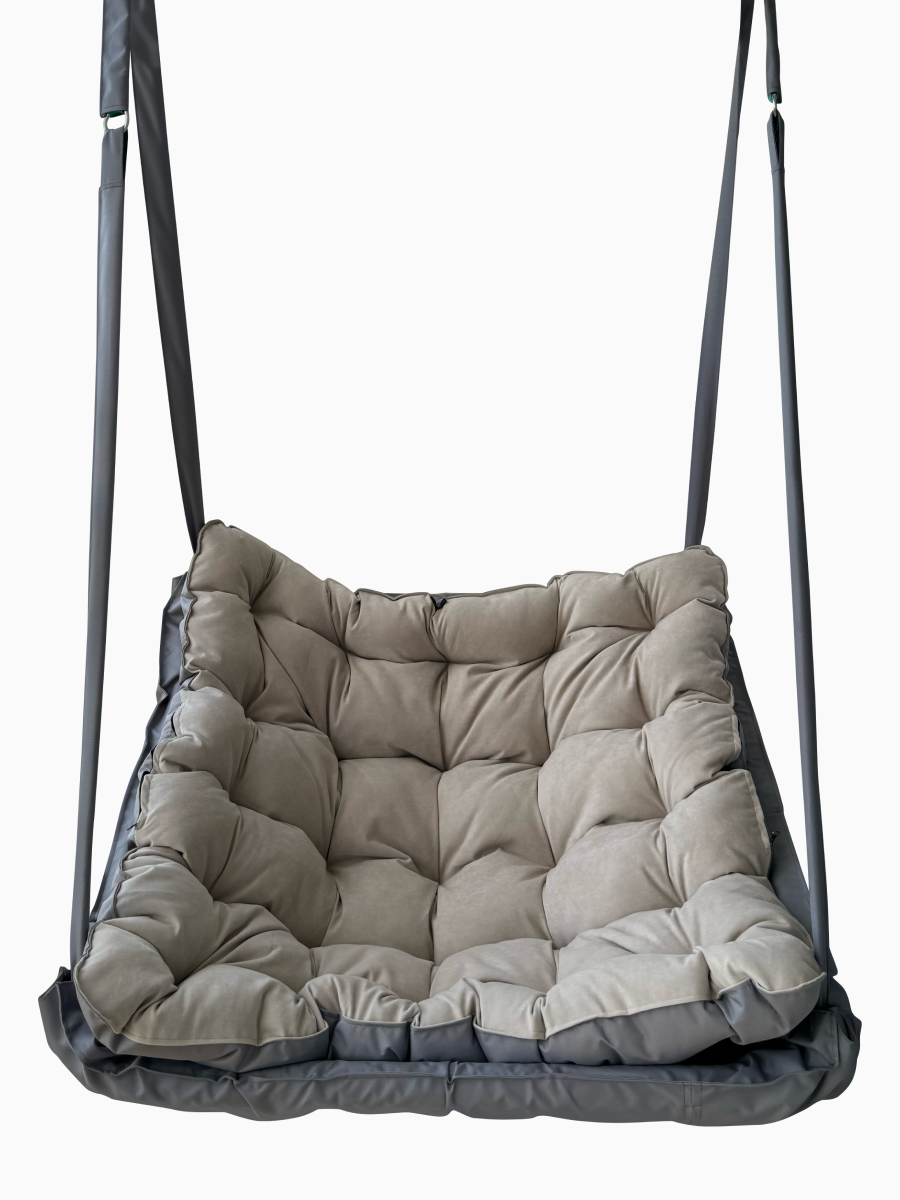 Изображение товара Кресло подвесное КТ90М30 до 150 кг для дачи и сада бежевое серое