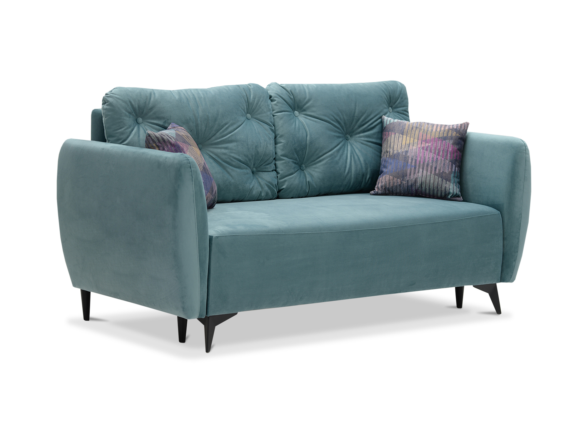 Изображение товара Диван Ладья Тиволи раскладной с велюровой обивкой синий