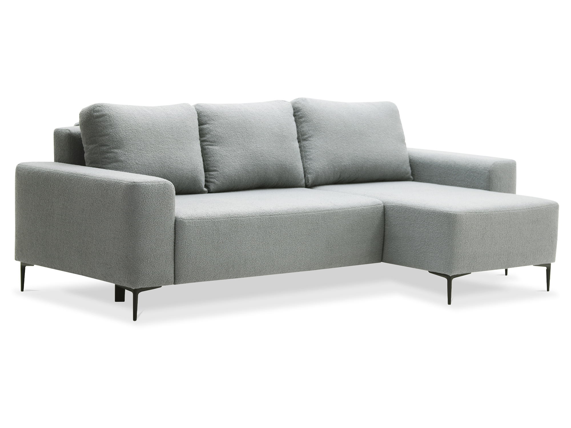 Изображение товара Диван Вебер 248x90x153 см с механизмом Еврокнижка велюр светло-серый