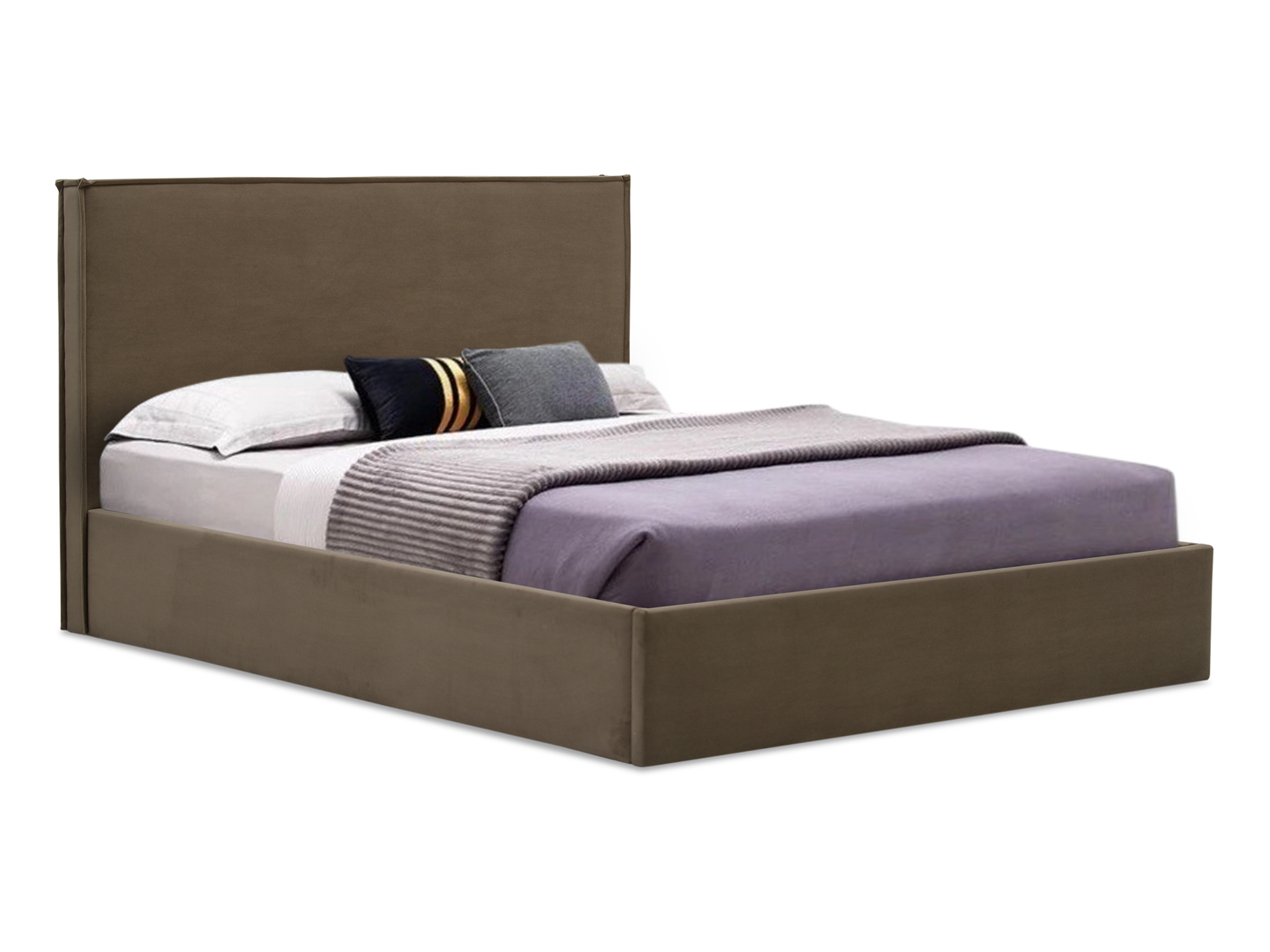 Изображение товара Кровать Ладья Лутон с подъемным механизмом и велюровым изголовьем