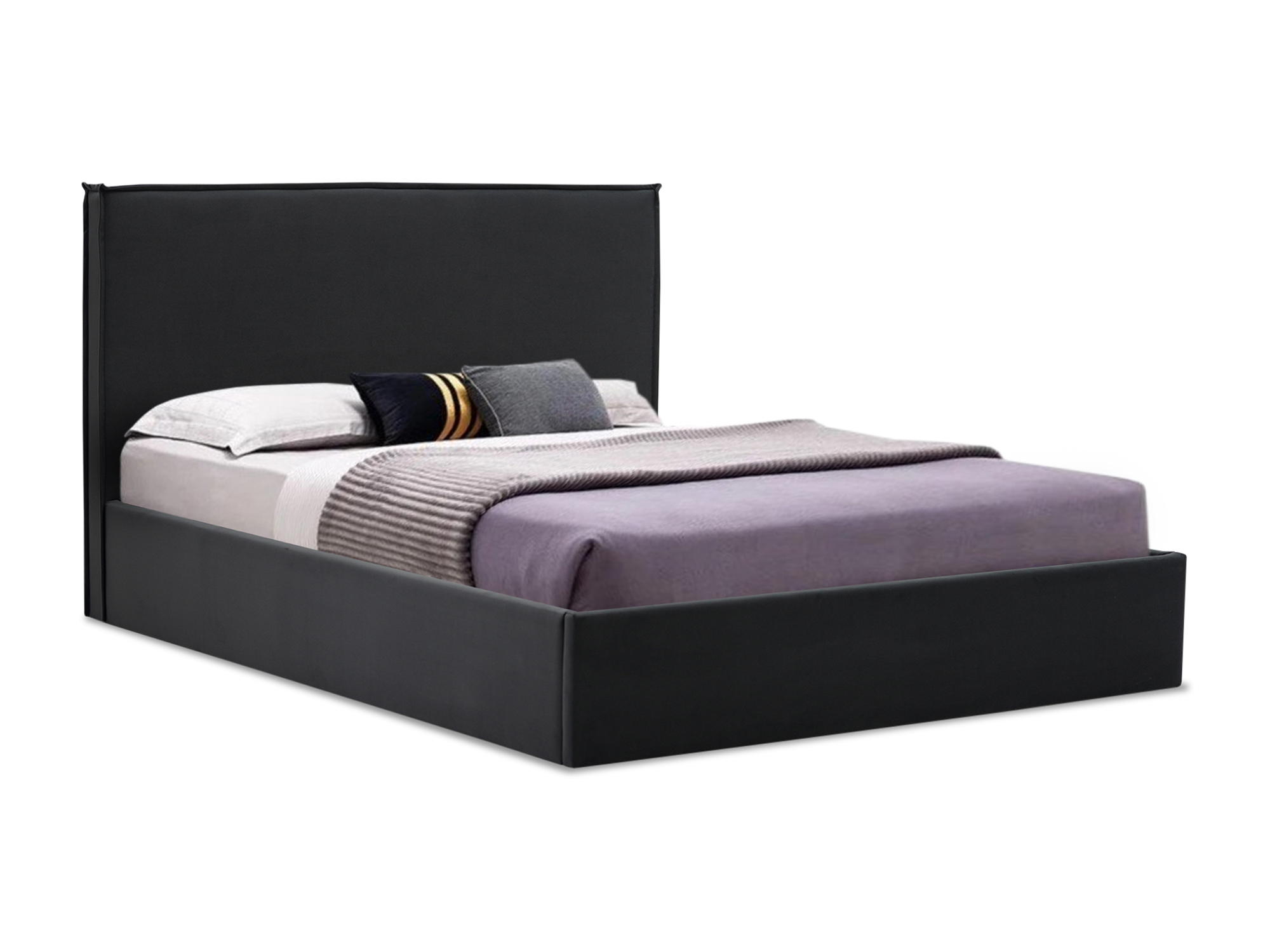 Изображение товара Кровать Ладья Лутон 152x111x218 см велюр подъемный механизм серый