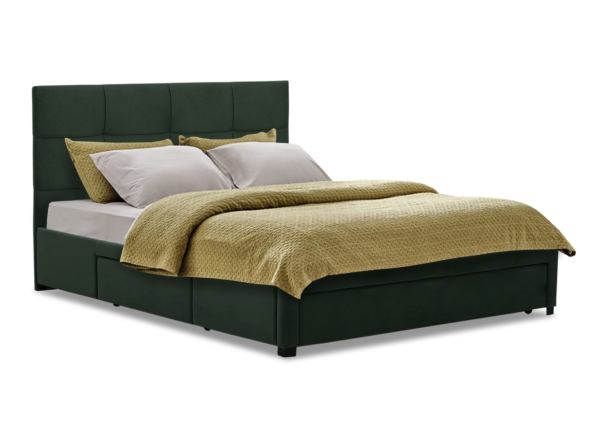 Изображение товара Двуспальная кровать Ладья Борба зеленая 148x109x213 см скандинавский стиль