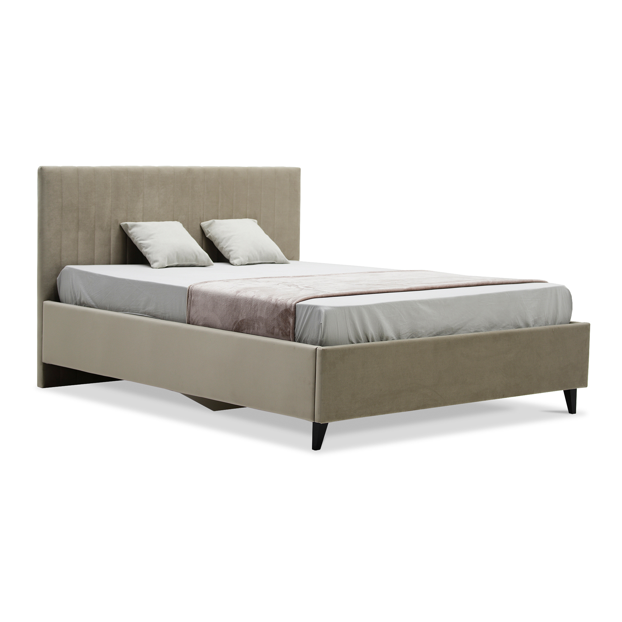 Изображение товара Кровать Ладья Порту 190x112x213 см с подъемным механизмом и мягким изголовьем коричневая