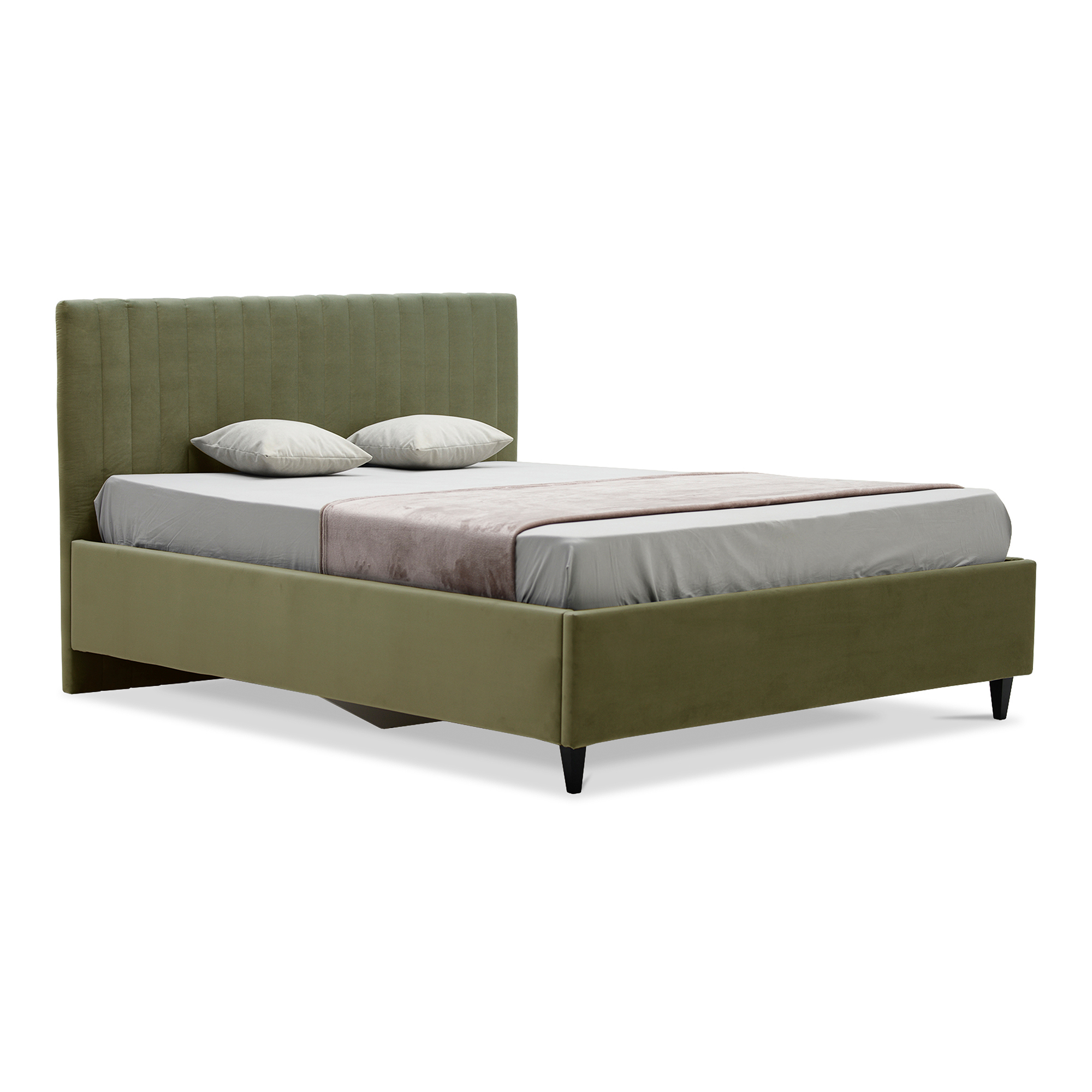 Изображение товара Двуспальная кровать Ладья Порту с мягким изголовьем и подъемным механизмом 190x112x213 см