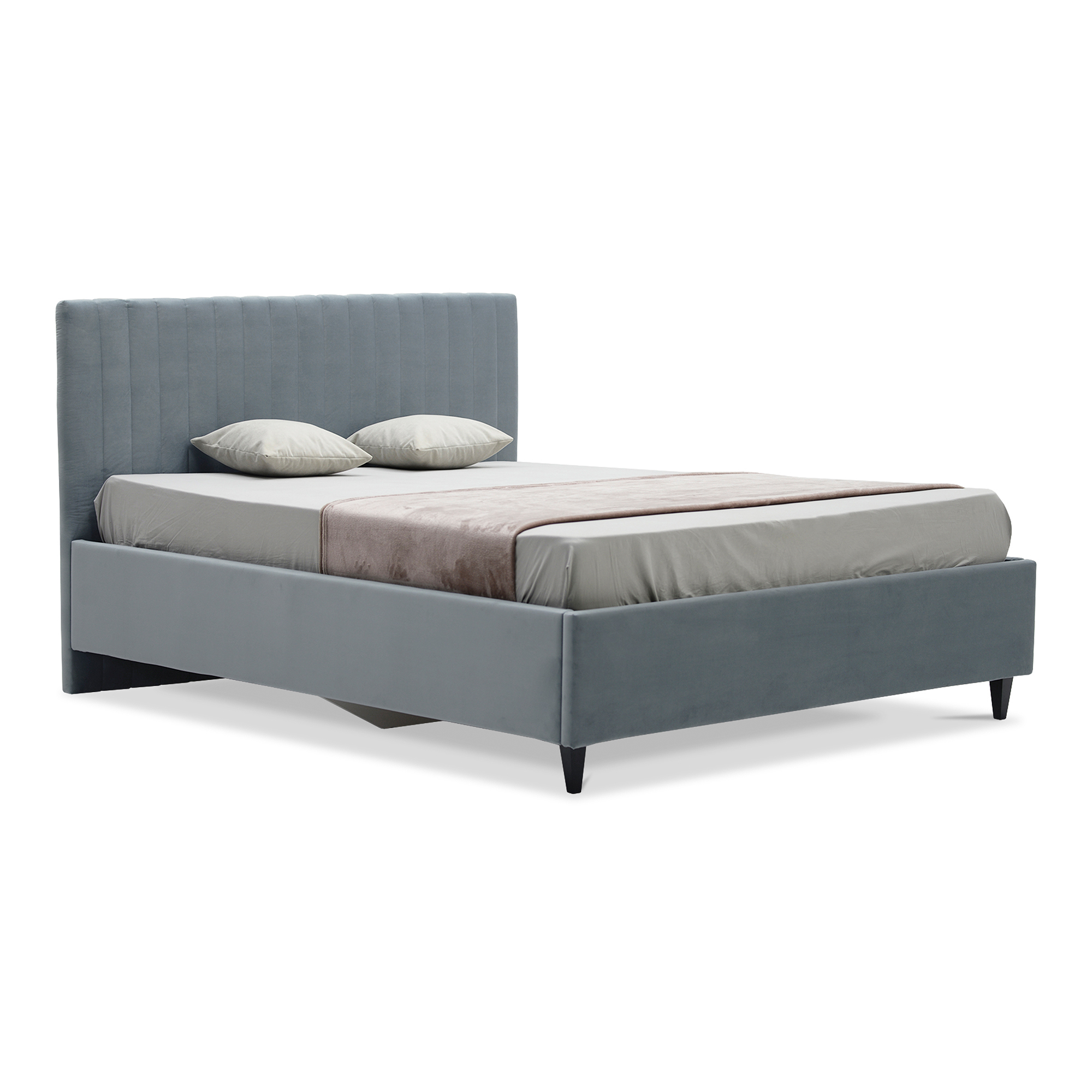 Изображение товара Двуспальная кровать Ладья Порту с подъемным механизмом серого цвета