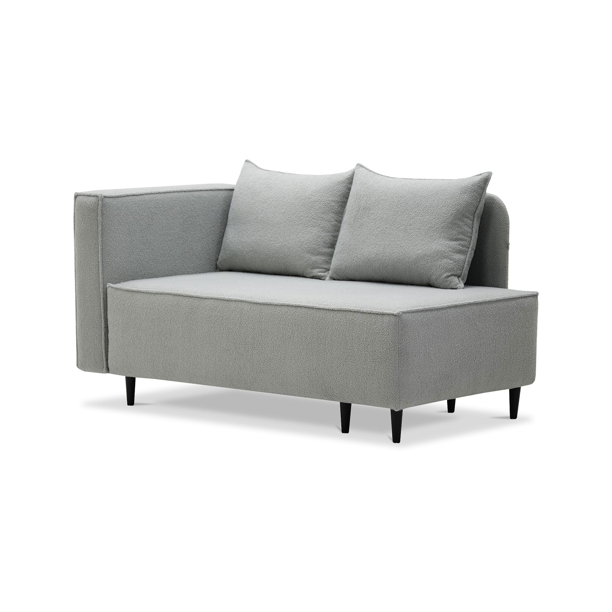 Изображение товара Кушетка Ладья Элфи левый Bravo Smoke 152х90х88 см серый велюр