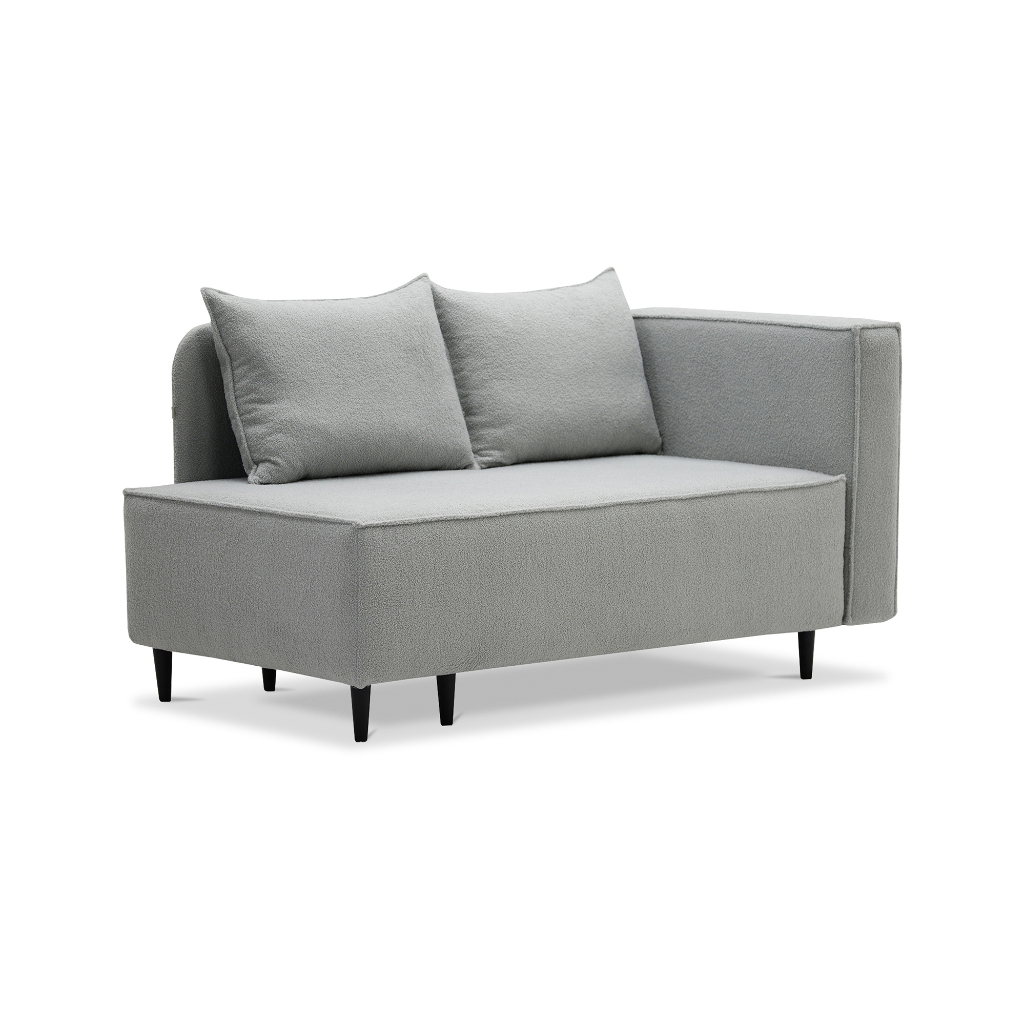 Изображение товара Кушетка Ладья Элфи правый Bravo Smoke 152x90x88 см велюр цвет серый