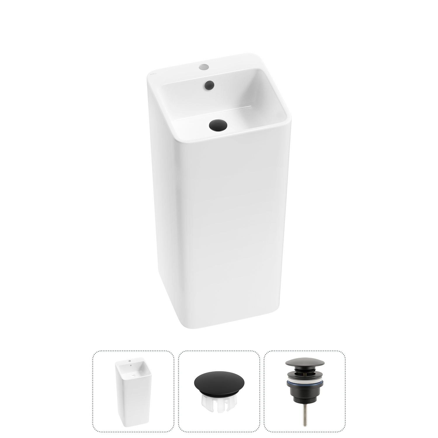 Изображение товара Раковина Wellsee callipy art 20217210R 40см белая с заглушкой на отверстие перелива