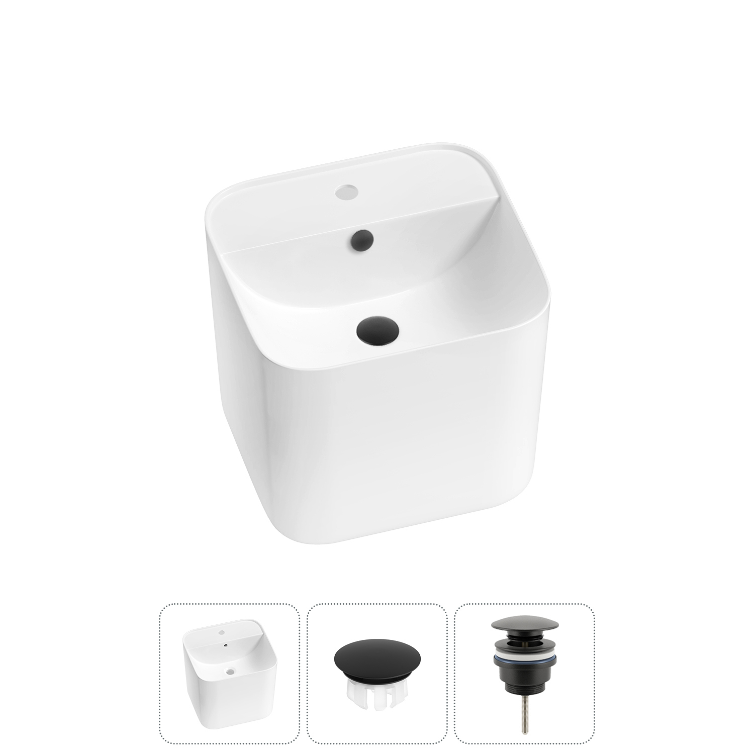 Изображение товара Раковина Wellsee m1 limited edition 45см белая керамическая