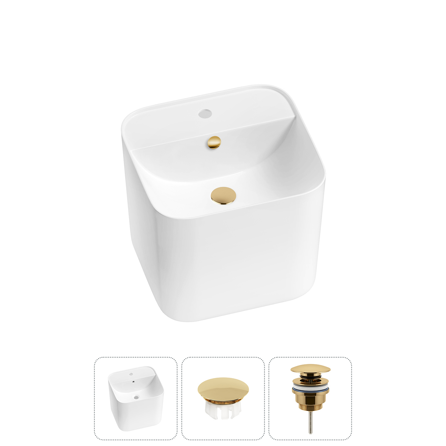 Изображение товара Раковина Wellsee m1 limited edition 20217222R 45см белая с заглушкой перелива