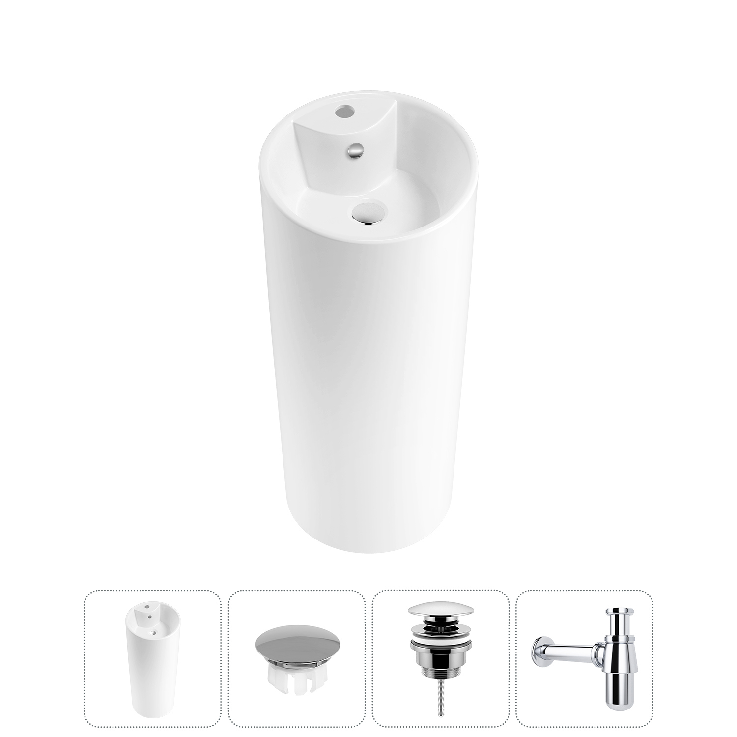 Изображение товара Раковина Wellsee Callipy Art 20217234R 40 см белая глянцевая современная