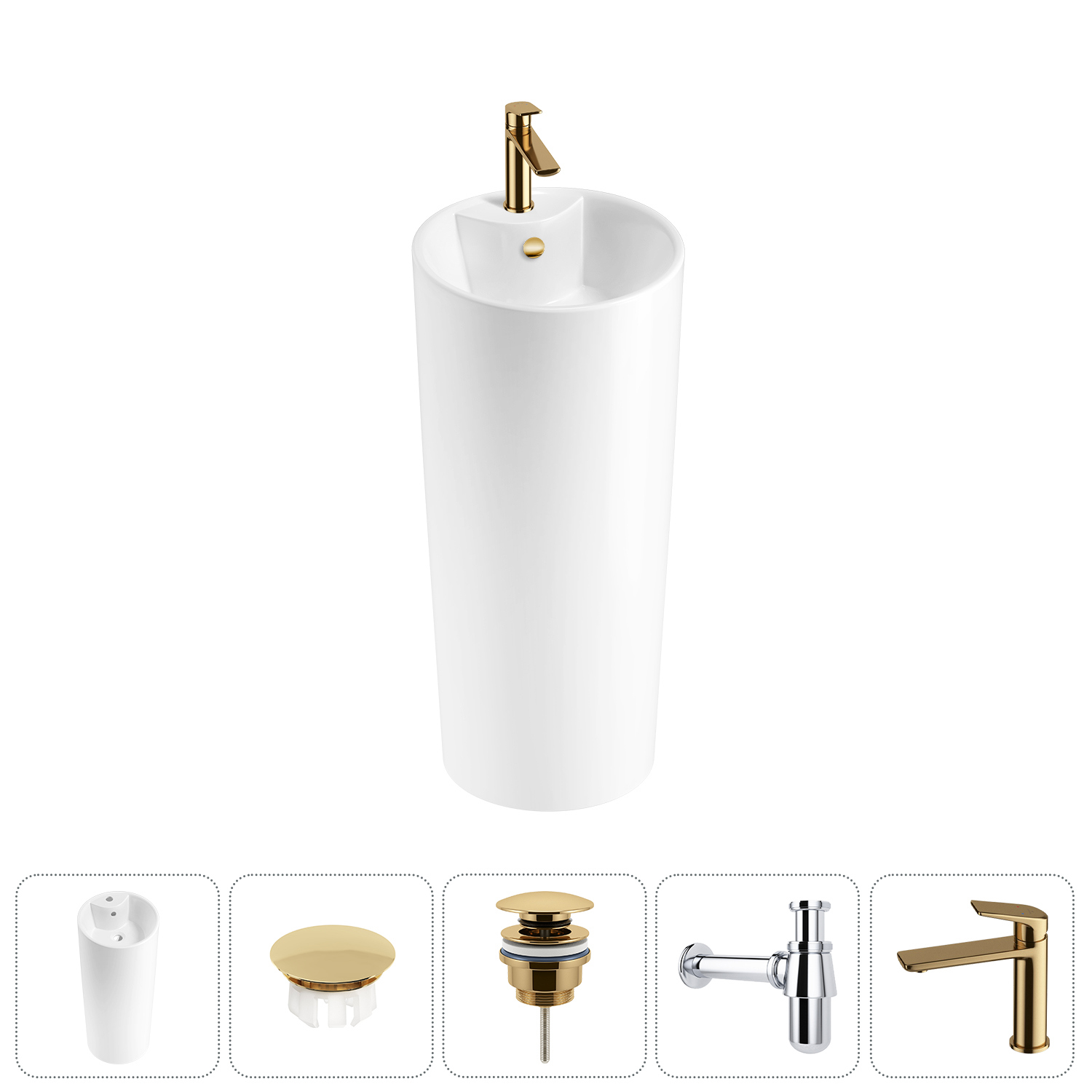 Изображение товара Раковина WELLSEE Callipy Art 20217267R 40 см белая с комплектом