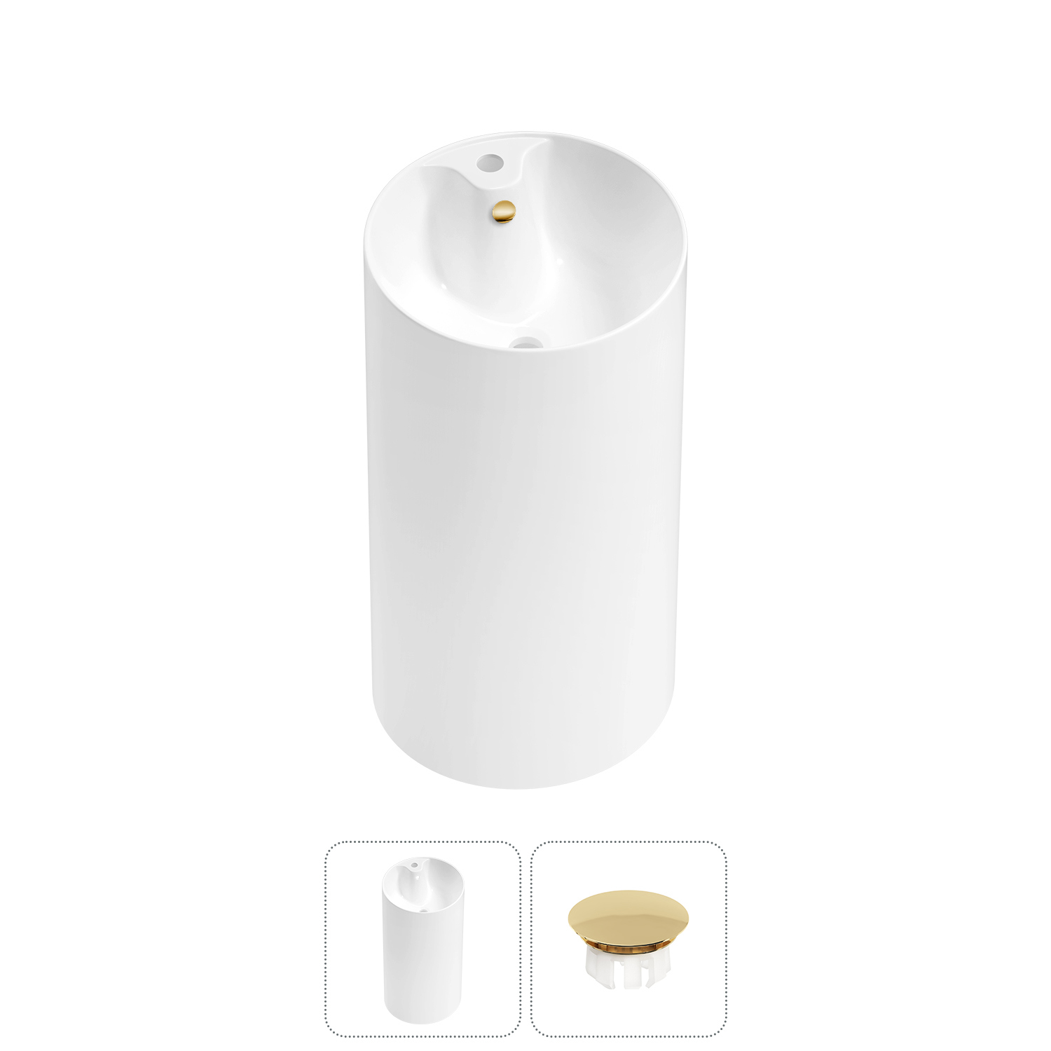 Изображение товара Раковина Wellsee callipy art 32890104R 42см белая с заглушкой на отверстие перелива