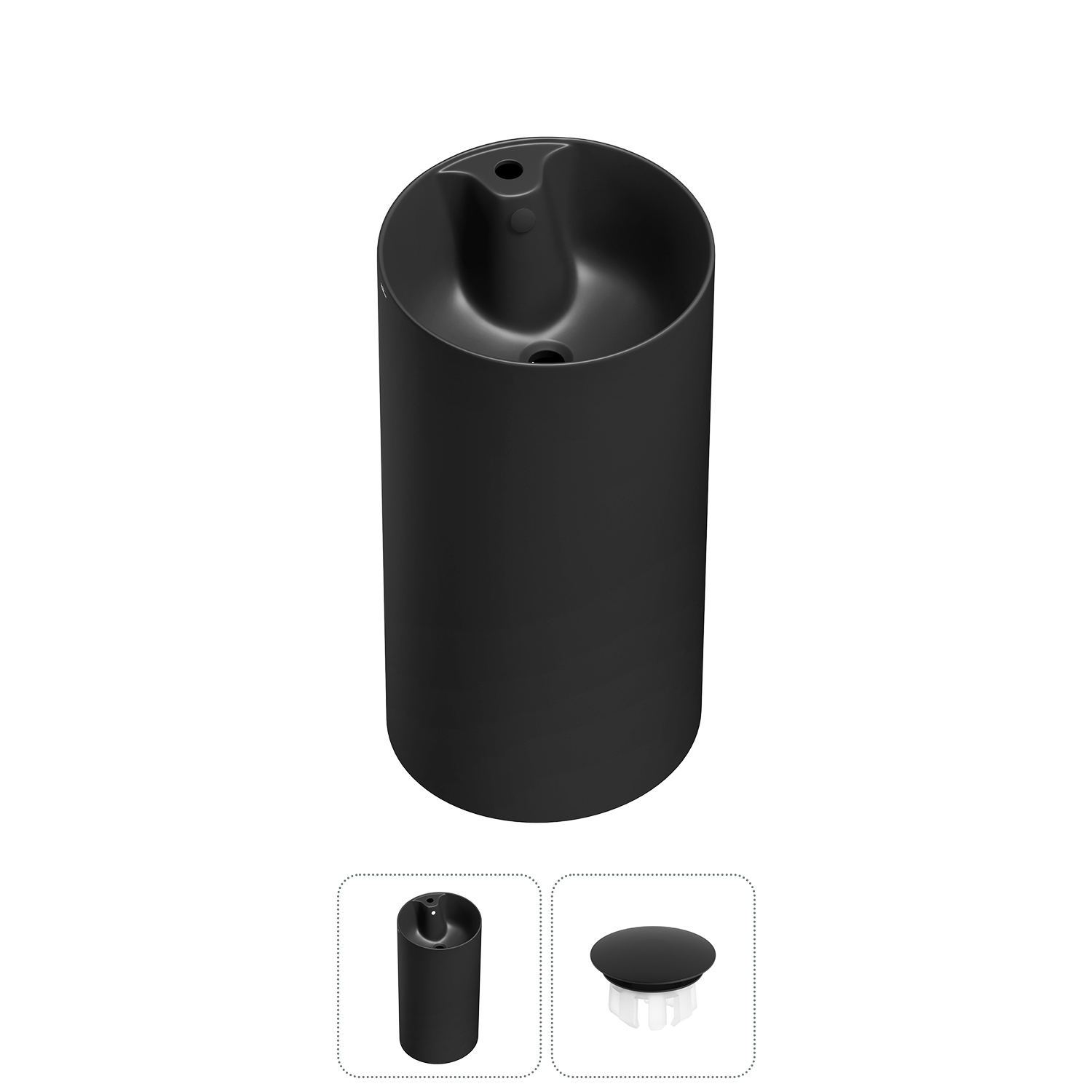 Изображение товара Раковина Wellsee Callipy Art 32890302R 42 см с заглушкой и отверстием под смеситель