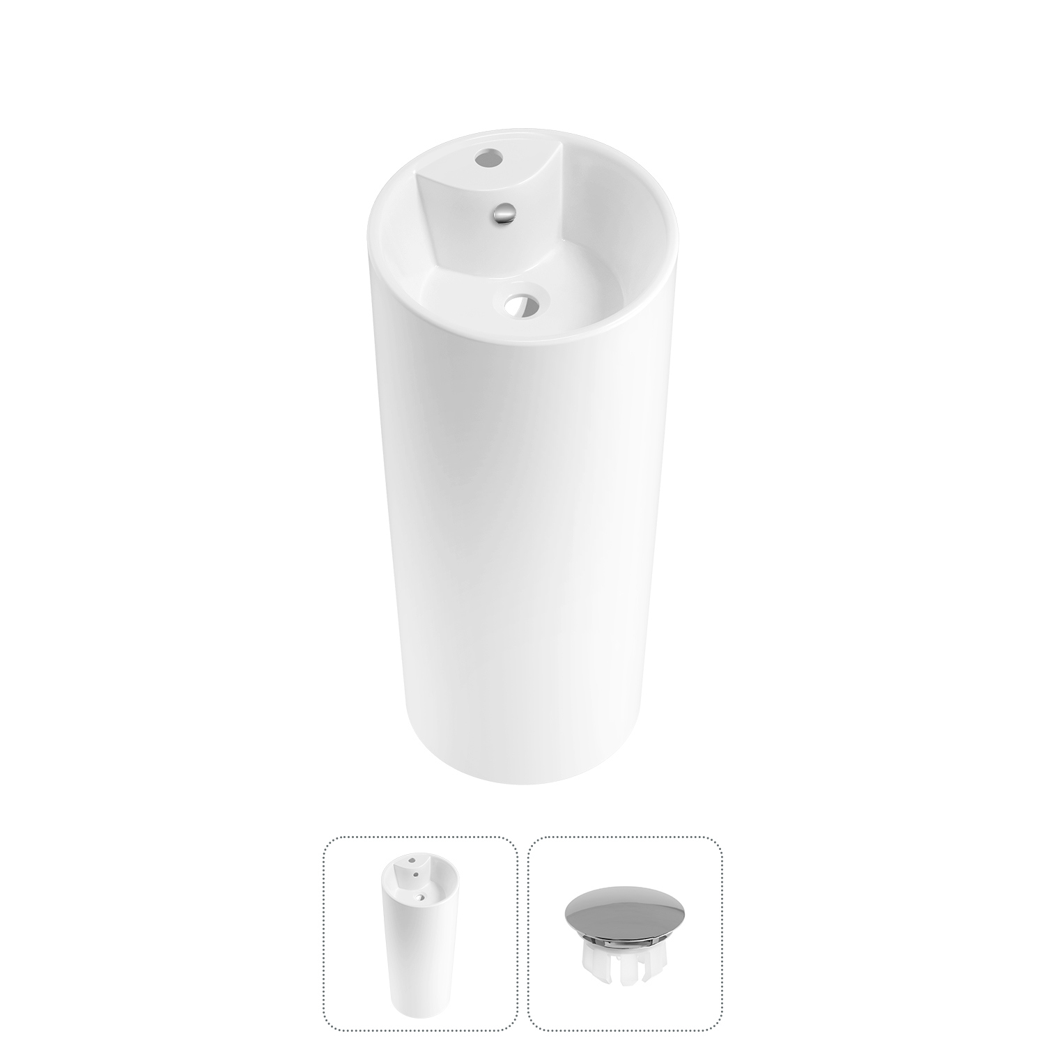 Изображение товара Раковина Wellsee Callipy Art 33890101R 40см белая глянцевая с заглушкой