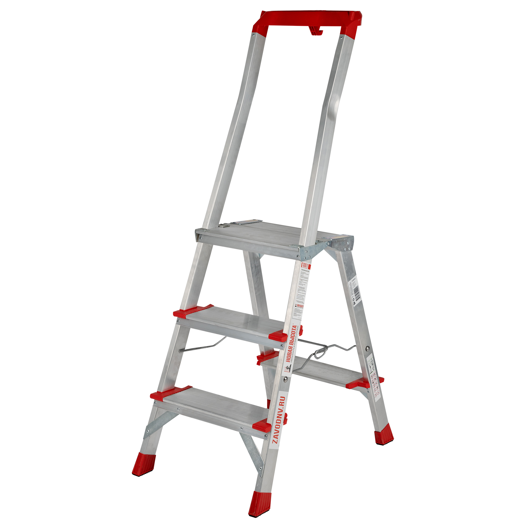 Изображение товара Стремянка алюминиевая Новая Высота NV 3138 3 ступени, максимальная нагрузка 225 кг