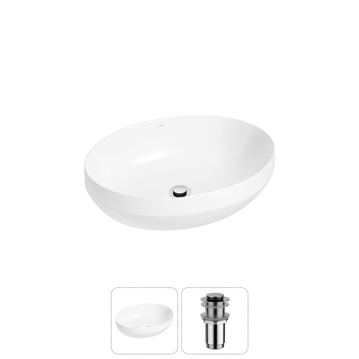 Изображение товара Раковина Wellsee air gap r 20212389R 50см цвет раковина 2 в 1: д/к