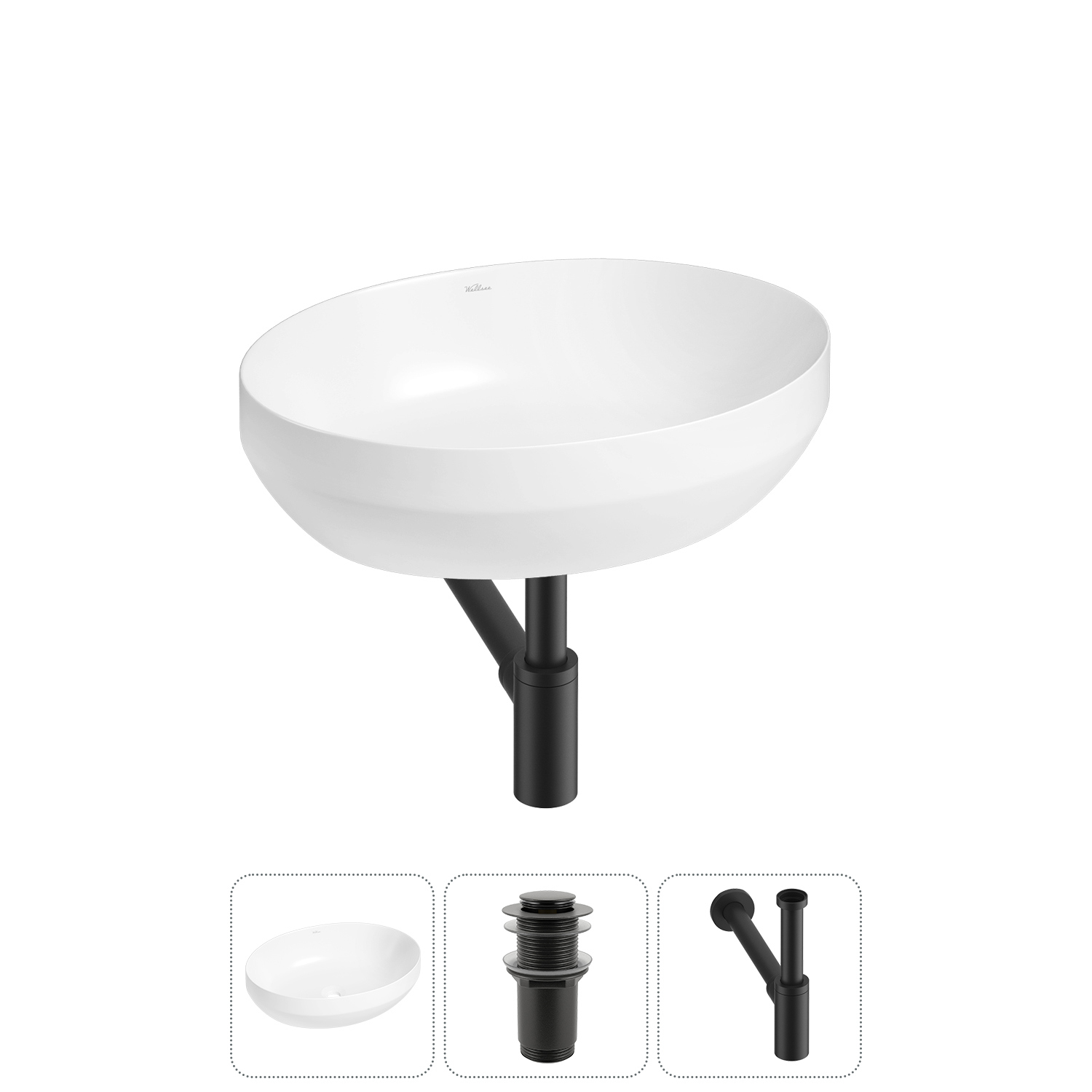 Изображение товара Раковина Wellsee air gap r 20212394R 50см цвет раковина 3 в 1: д/к, сифон