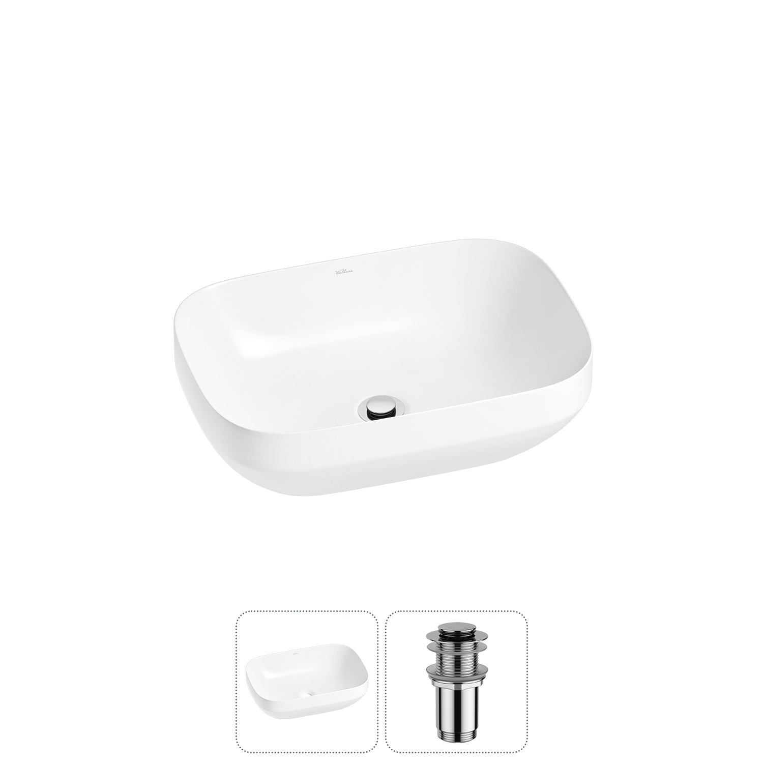 Изображение товара Раковина Wellsee air gap s 20212405R 50см цвет раковина 2 в 1: д/к
