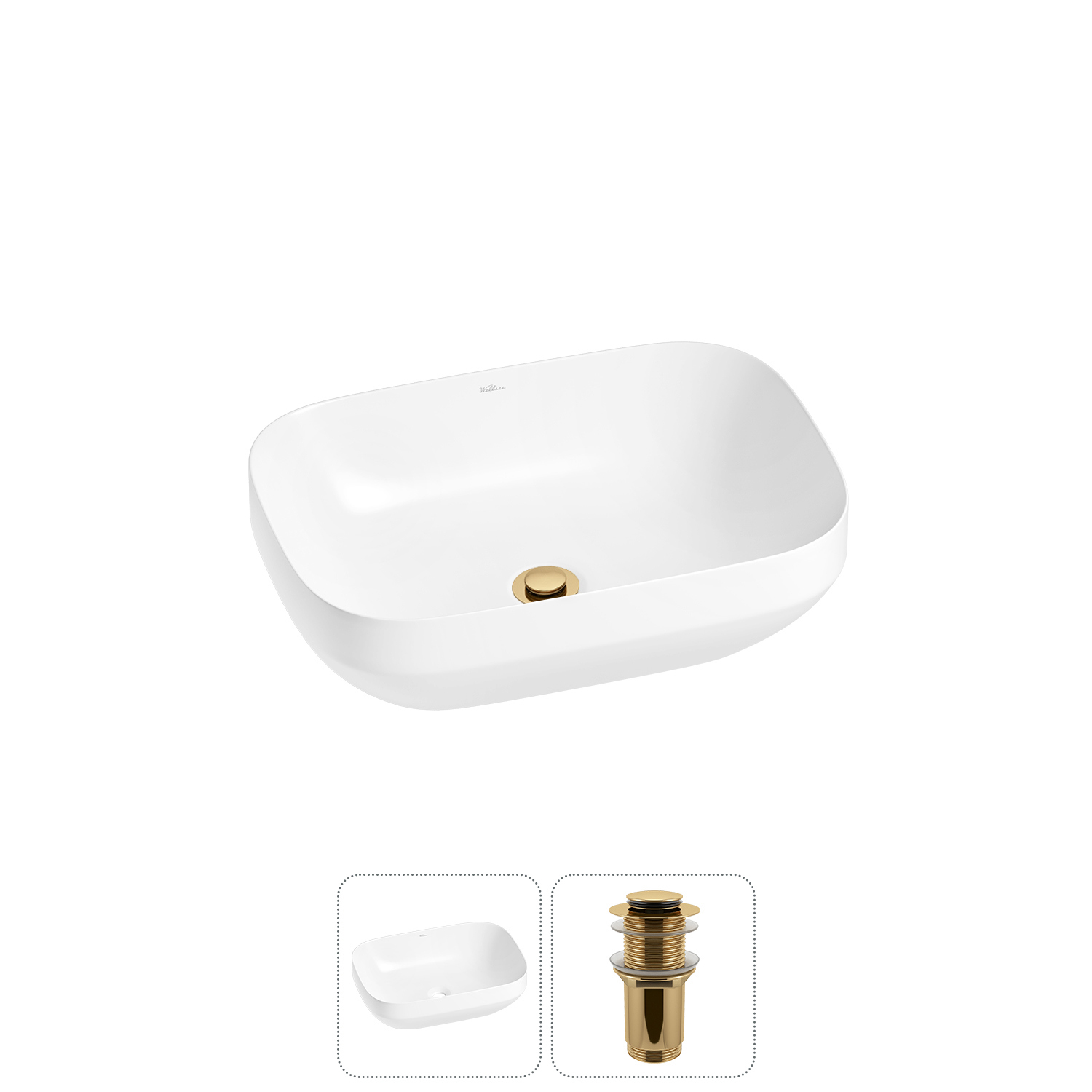 Изображение товара Раковина Wellsee Air Gap S 20212407R 50 см накладная белая глянцевая