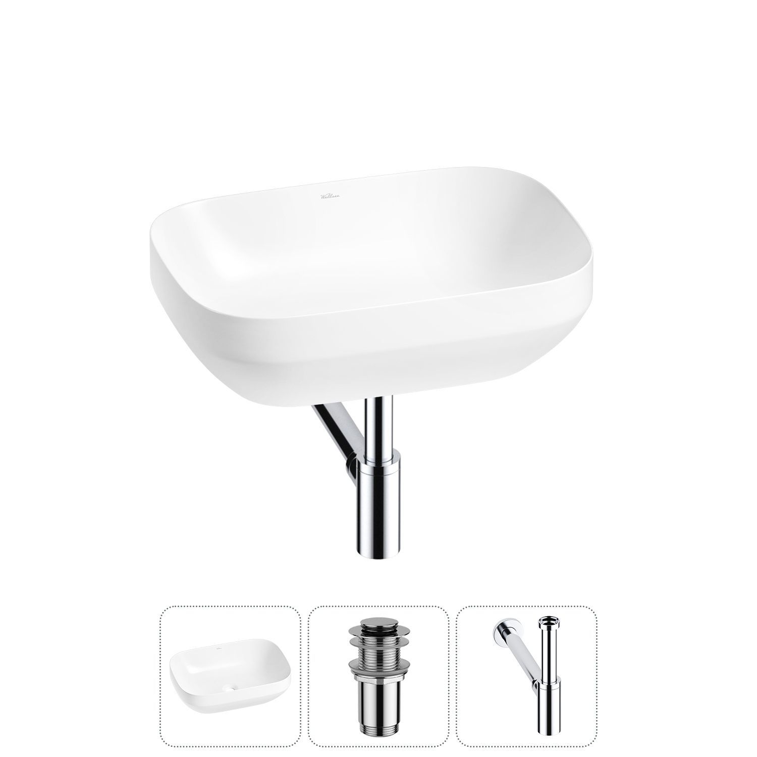 Изображение товара Раковина Wellsee Air Gap S 50 см 3 в 1 глянцевая Польша