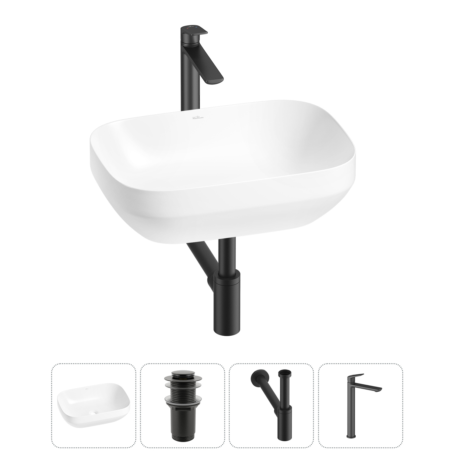 Изображение товара Раковина Wellsee air gap s 20212414R 50см цвет глянцевый белый