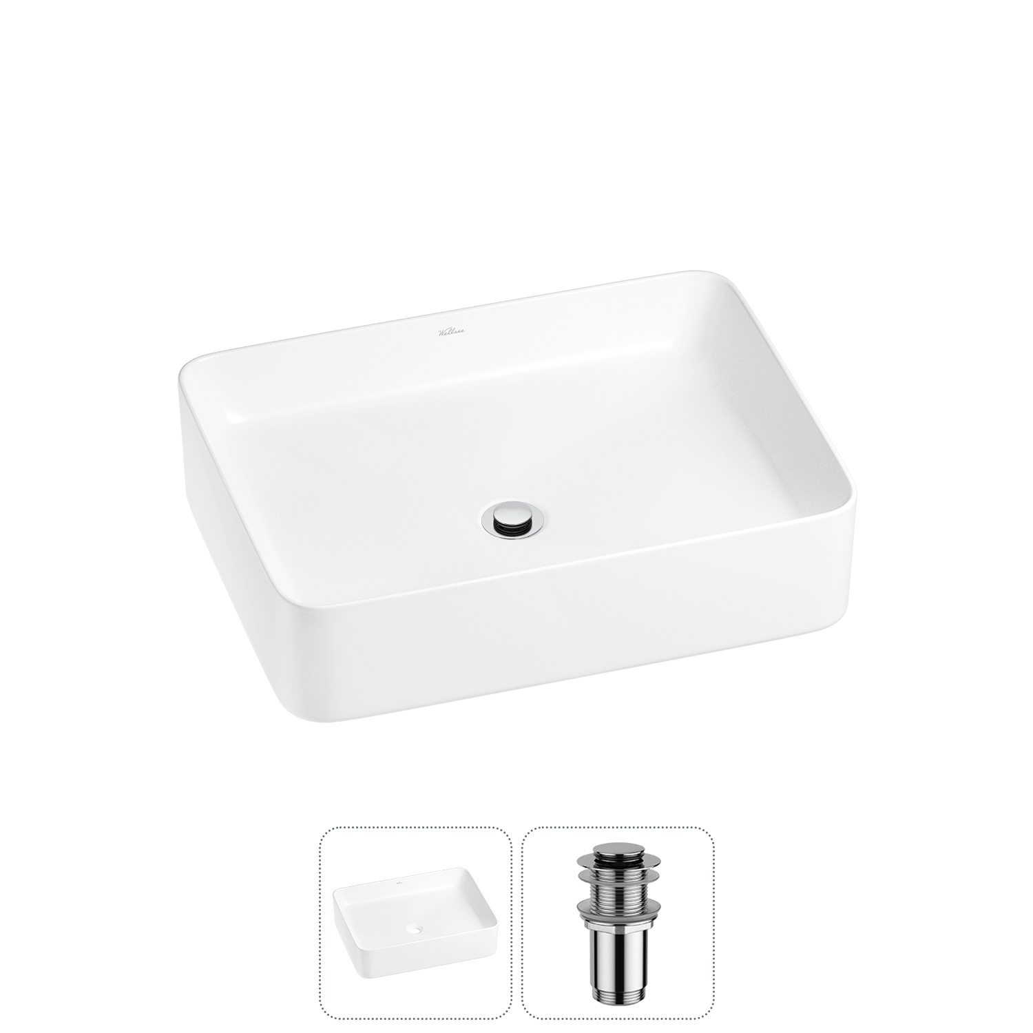 Изображение товара Раковина Wellsee mint 20212477R 50 см керамическая накладная белая