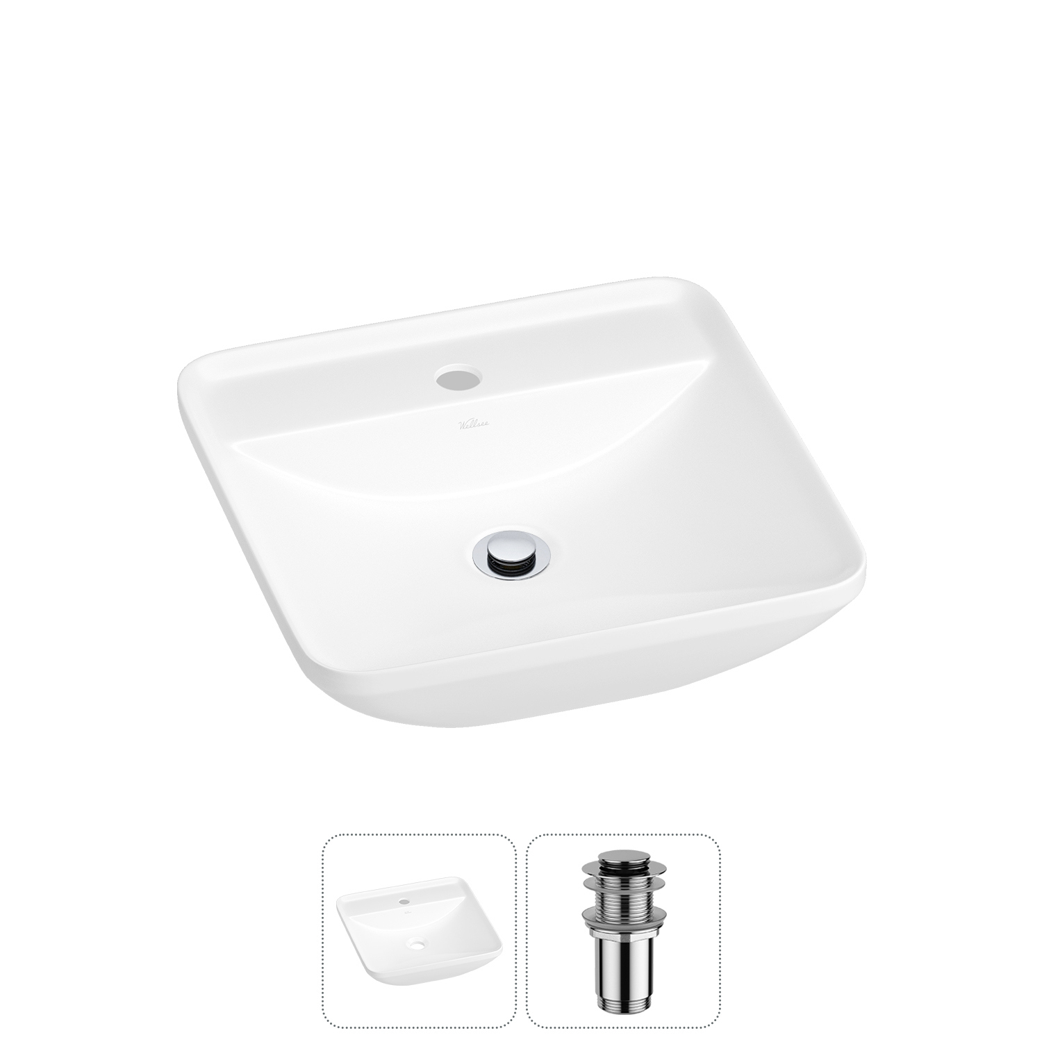 Изображение товара Раковина Wellsee cute twin s 20213354R 43см цвет раковина 2 в 1: д/к