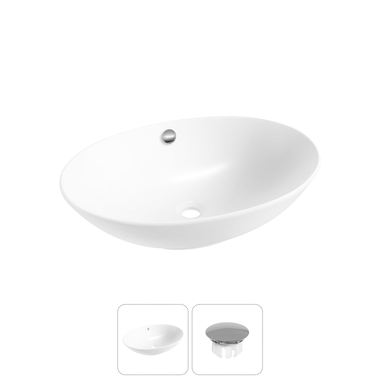 Изображение товара Раковина Wellsee bliss 32820101R 63см цвет раковина 2 в 1: заглушка на отверстие перелива