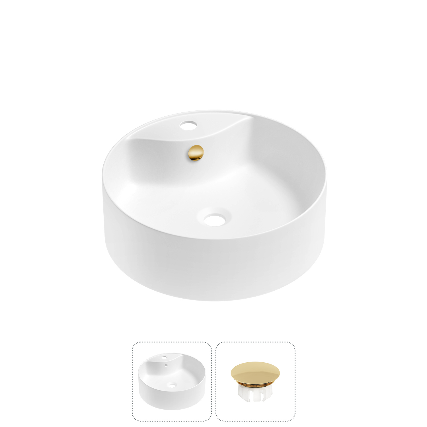 Изображение товара Раковина Wellsee praxis 32940304R 40см цвет раковина 2 в 1: заглушка на отверстие перелива