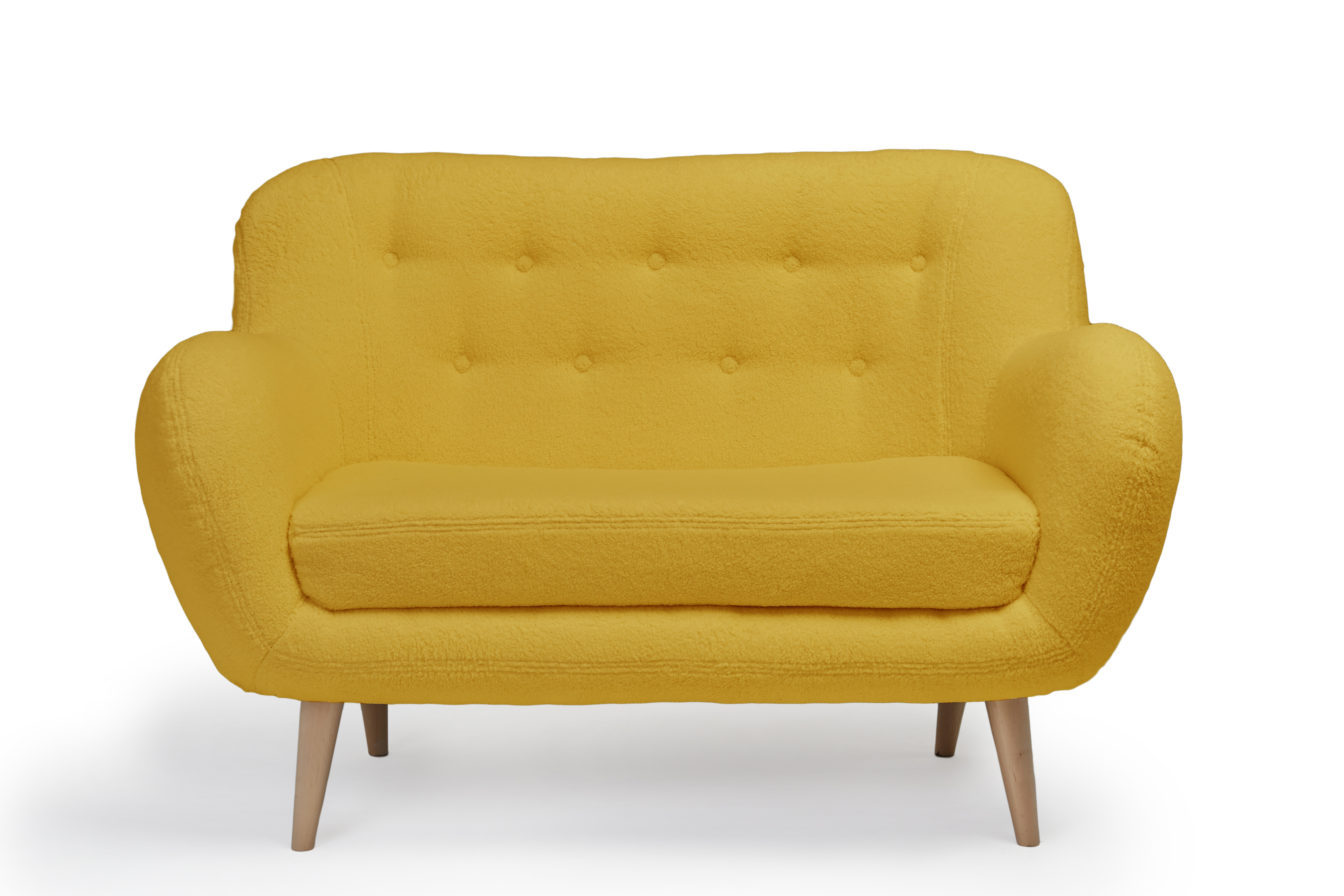 Изображение товара Диван прямой Элефант из искусственного меха 138x90x85 см Желтый