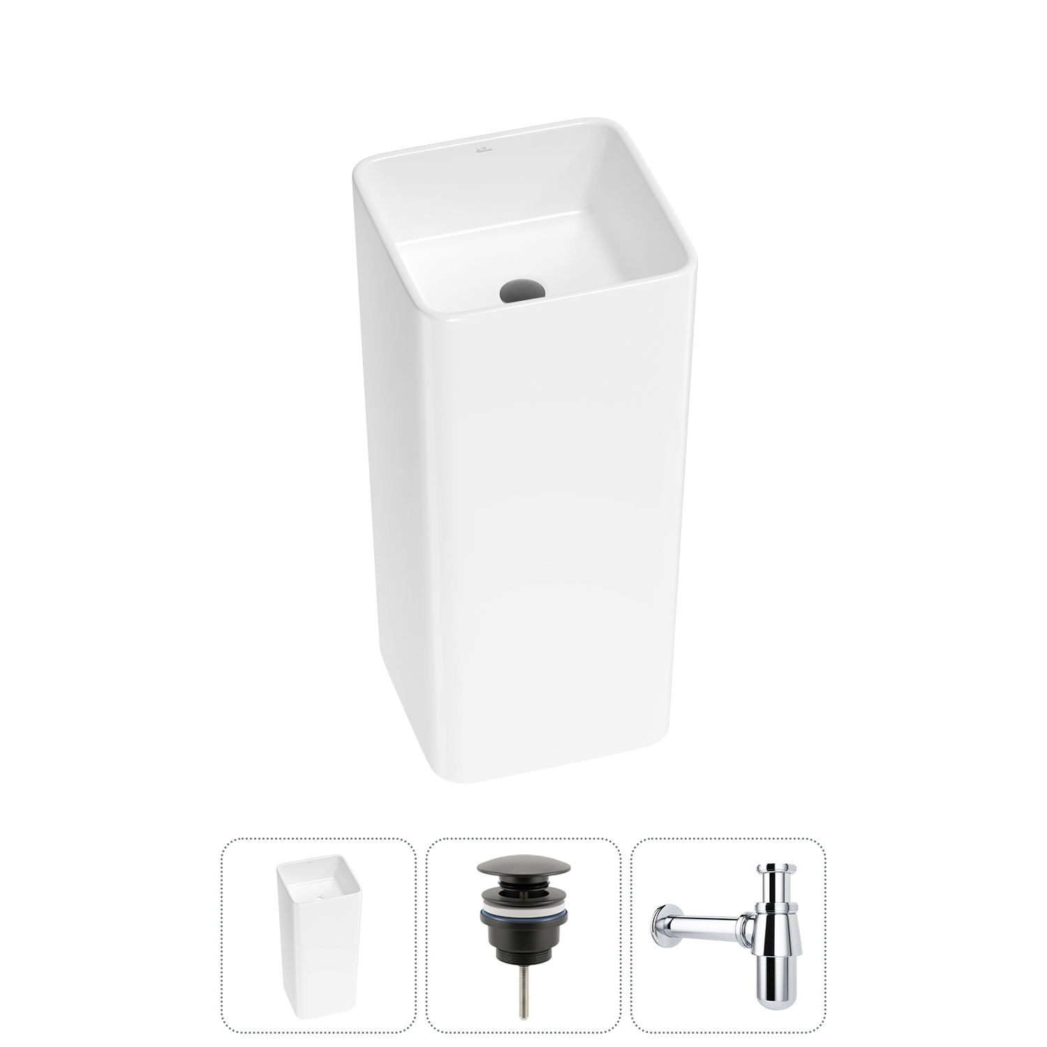 Изображение товара Раковина WELLSEE callipy art 20213315R 40 см с сифоном и донным клапаном