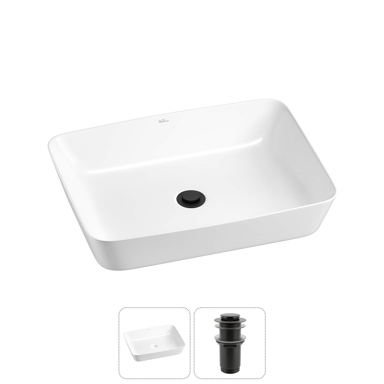 Изображение товара Раковина Wellsee cromulent 20213563R 56см цвет раковина 2 в 1: д/к