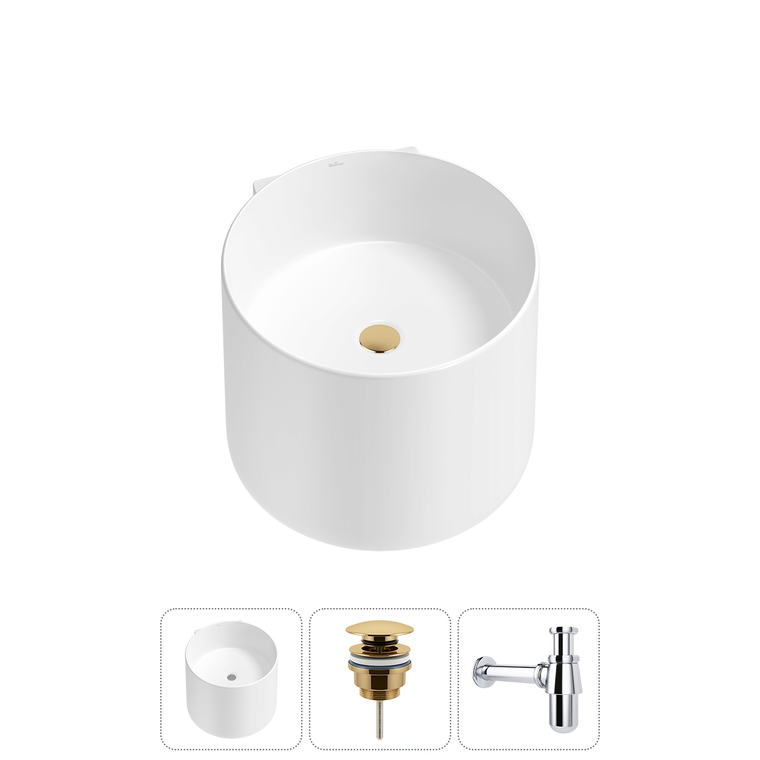 Изображение товара Раковина Wellsee M1 Limited Edition 45см с сифон и донным клапаном