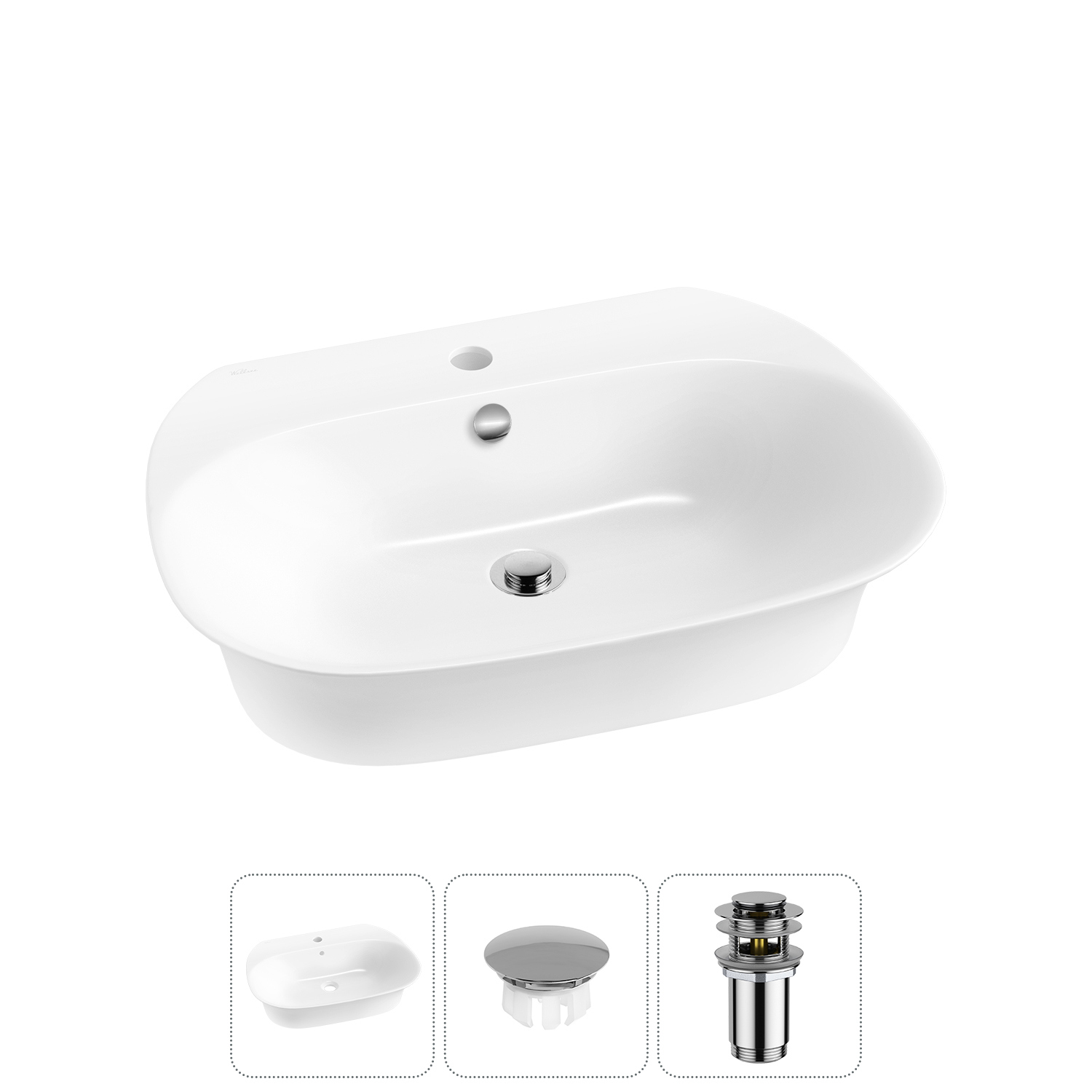 Изображение товара Раковина Wellsee excellence pro 20217004R 60 см белая глянцевая